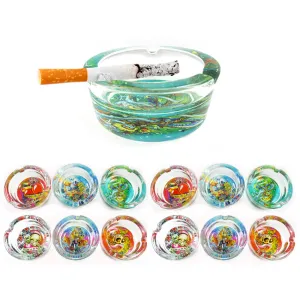 12 Glass Ashtrays Smoke Cigarette Extinguish Tattoo Design Love Hate Gift Office