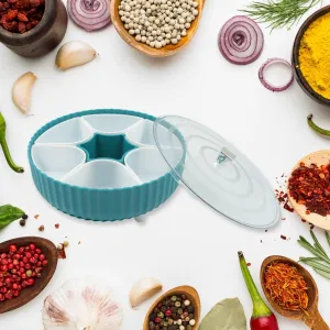 5811 360 Revolving Spice Box & Dry Fruit Box Plastic 7 Compartment Box Suitable For Multipurpose Storage Use like Dry Fruit , Spices , Pickle , Tea , & Sugar Etc, Kitchen Use