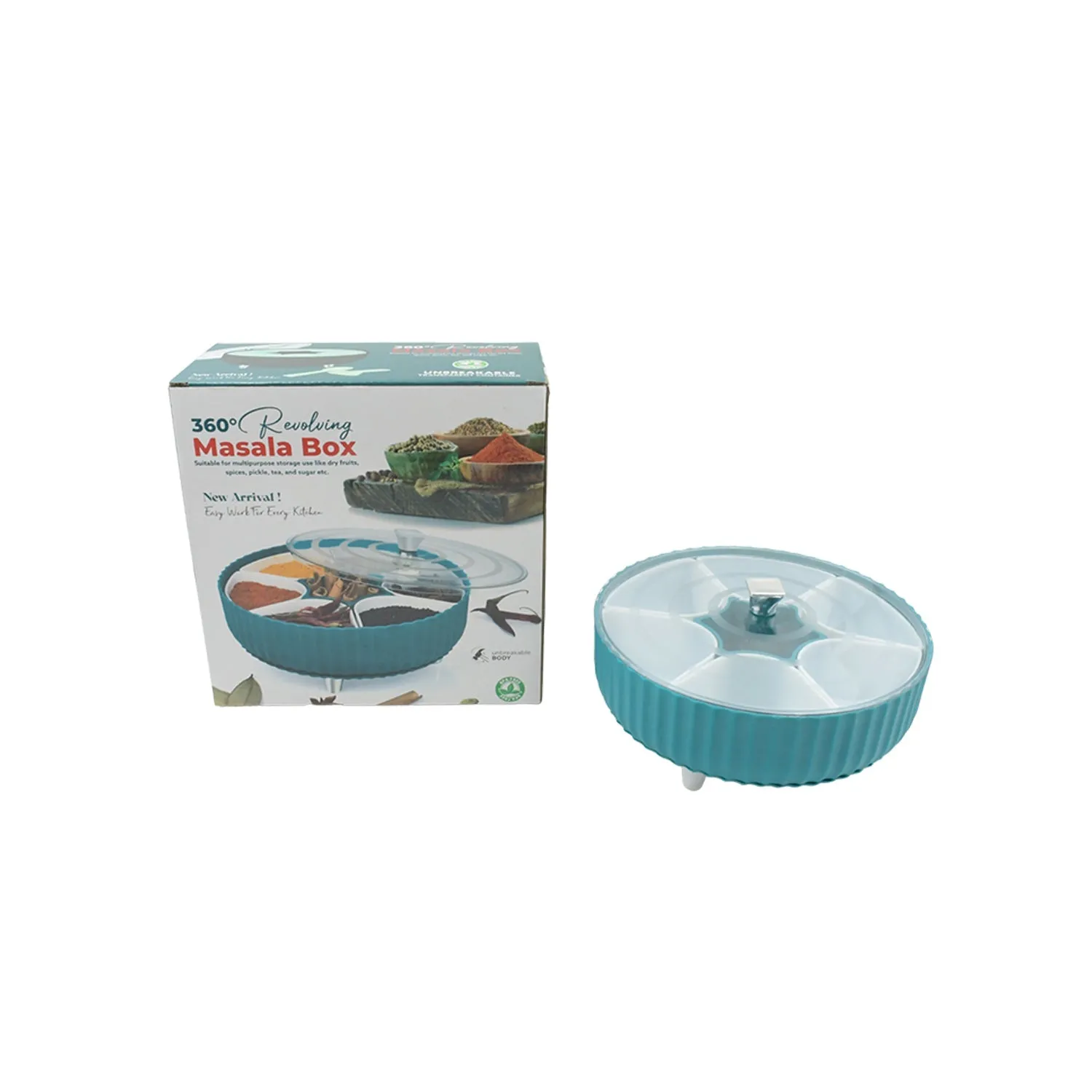 5811 360 Revolving Spice Box & Dry Fruit Box Plastic 7 Compartment Box Suitable For Multipurpose Storage Use like Dry Fruit , Spices , Pickle , Tea , & Sugar Etc, Kitchen Use