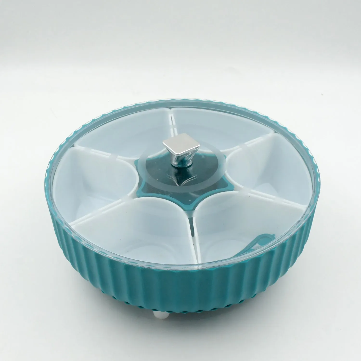 5811 360 Revolving Spice Box & Dry Fruit Box Plastic 7 Compartment Box Suitable For Multipurpose Storage Use like Dry Fruit , Spices , Pickle , Tea , & Sugar Etc, Kitchen Use