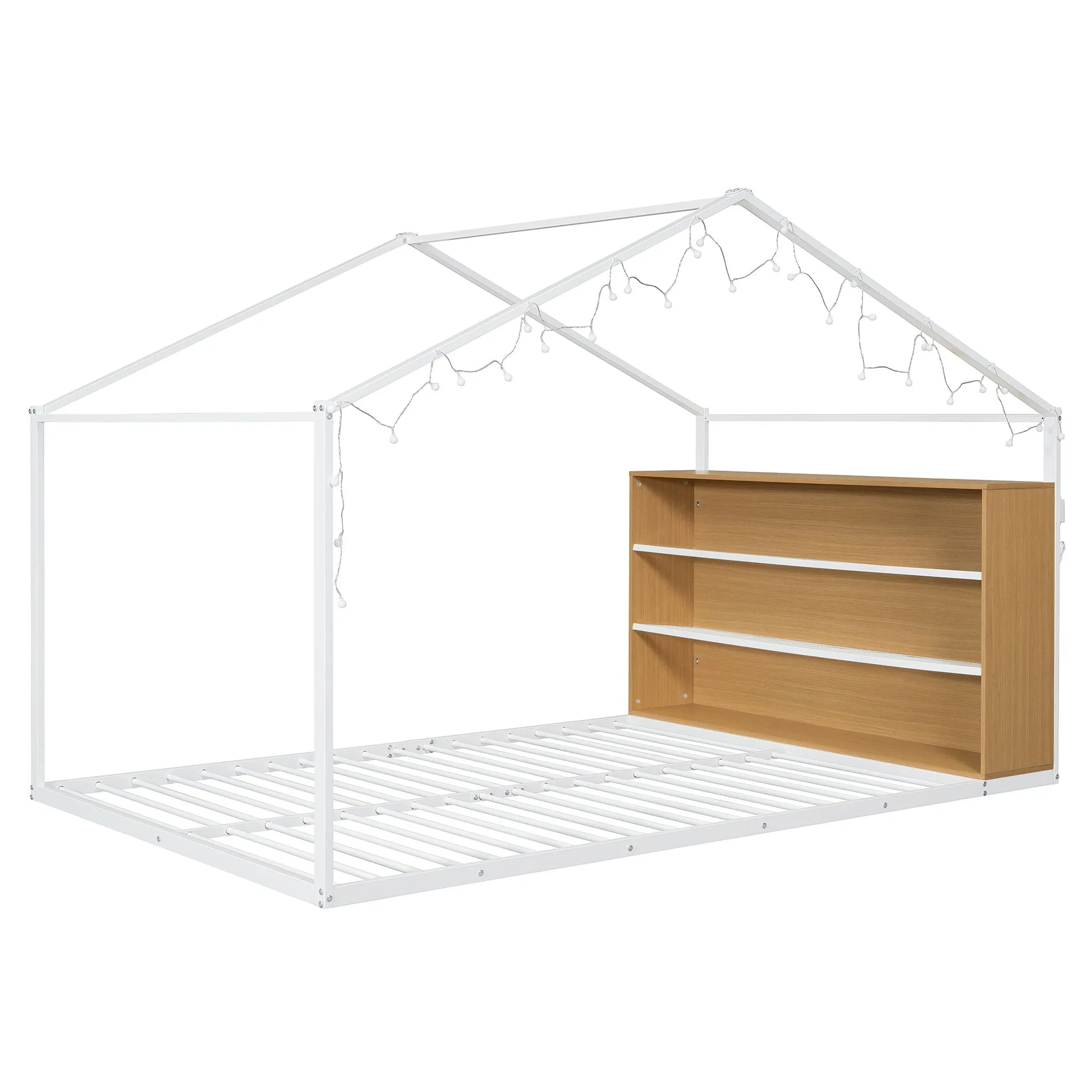 Bed House Frame With Shelves And Lights by Couch.com