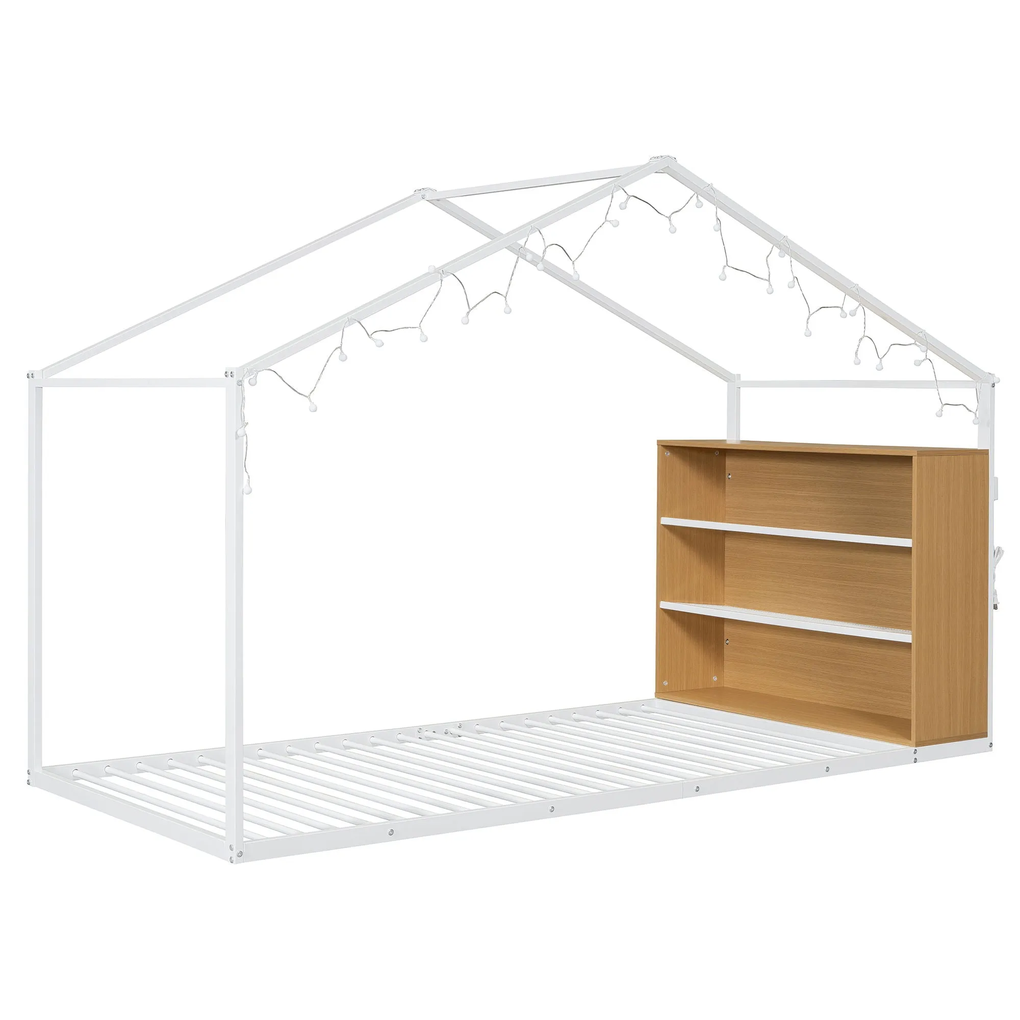 Bed House Frame With Shelves And Lights by Couch.com