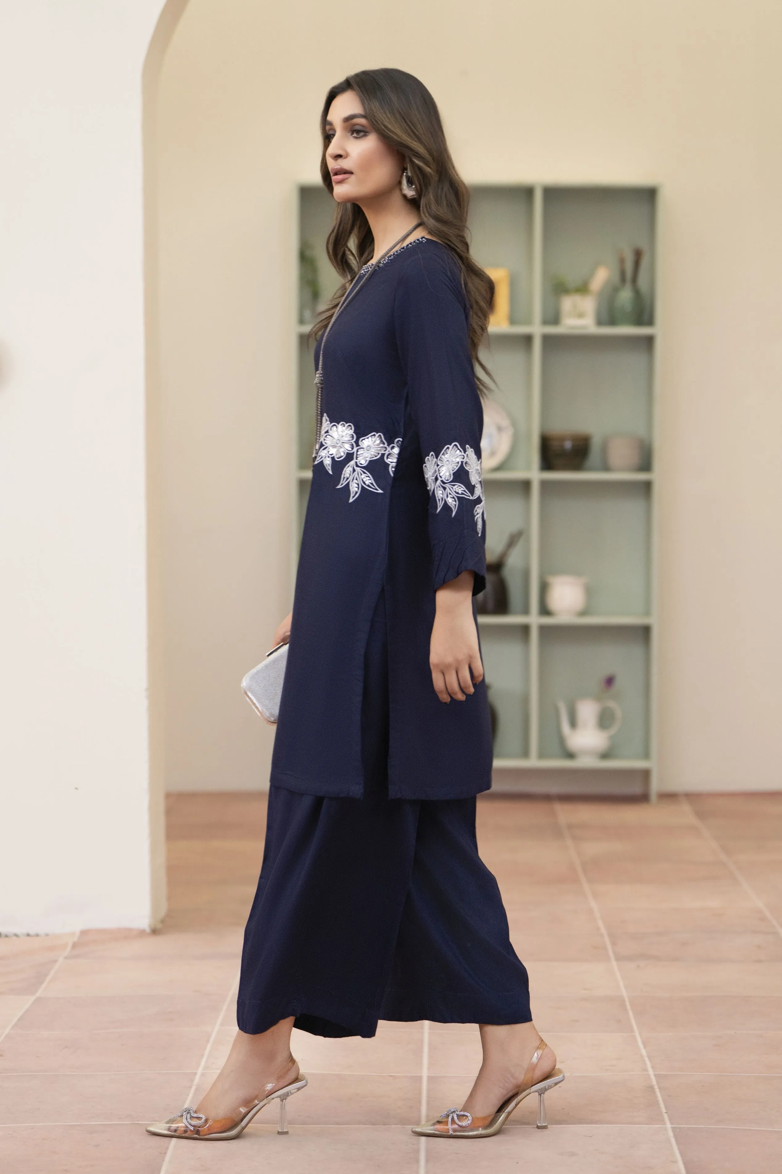 Bloomline Ready to Wear Embroidered Casual Dress by Zaiwa ZBRW6