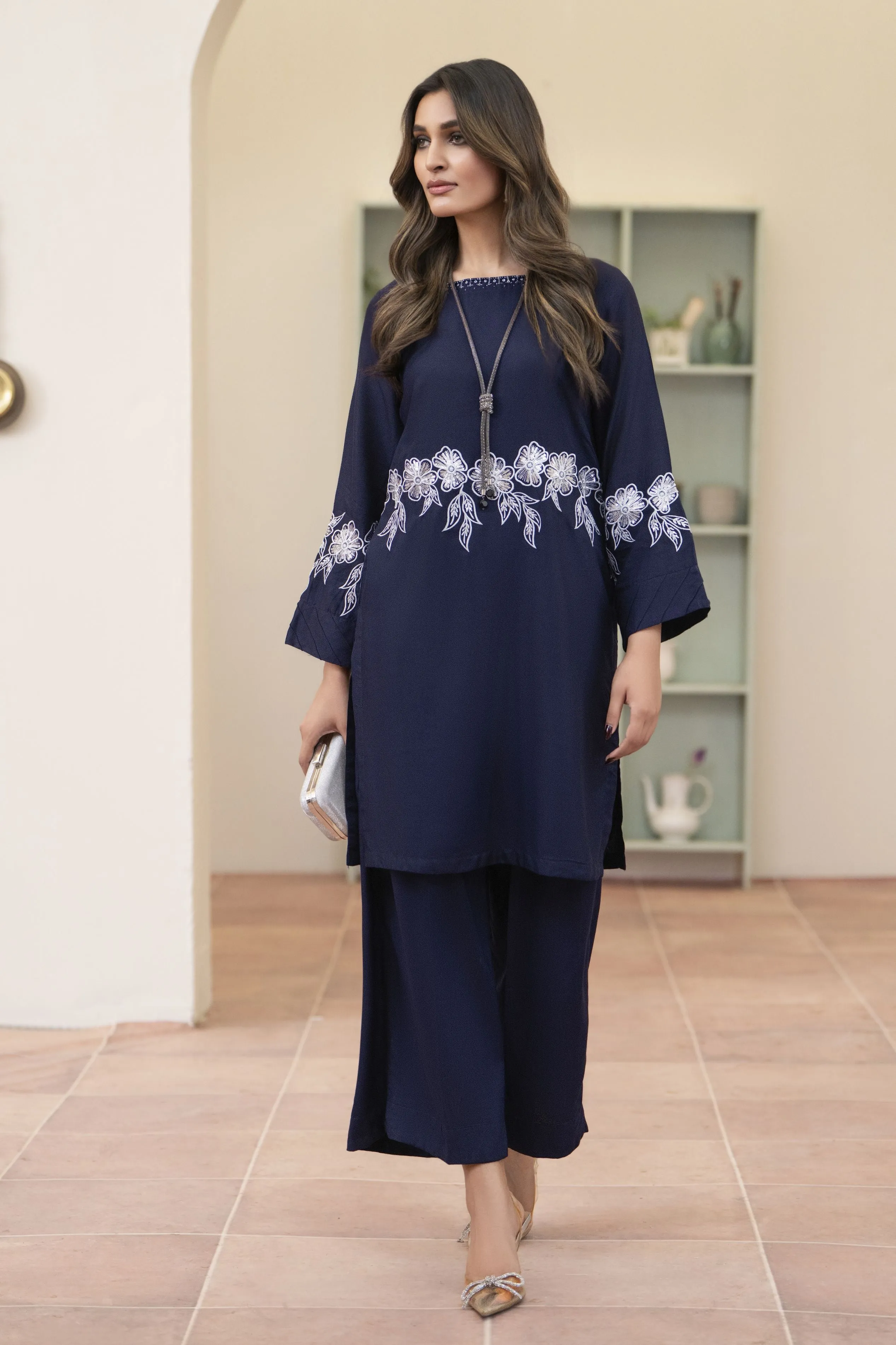 Bloomline Ready to Wear Embroidered Casual Dress by Zaiwa ZBRW6