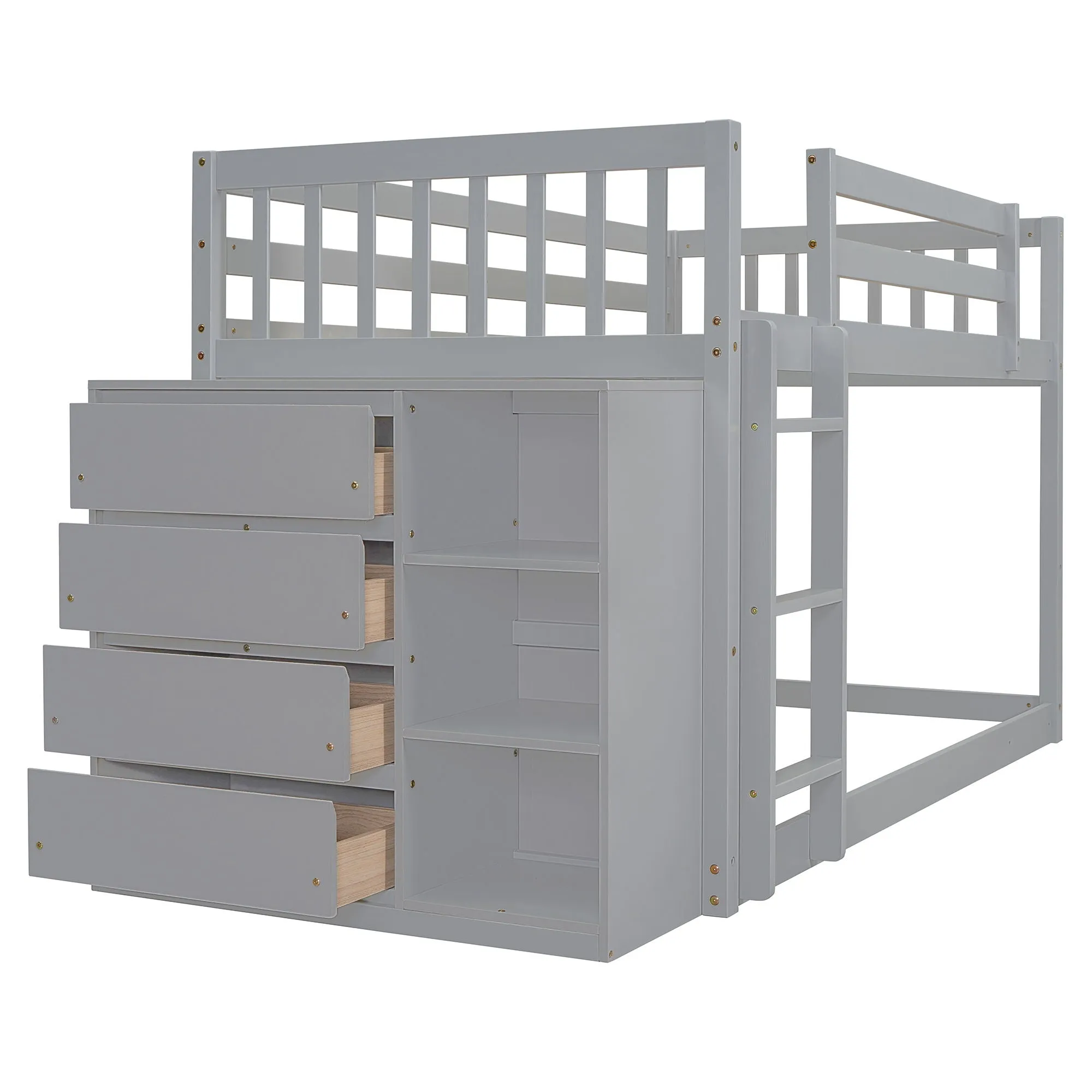 Bunk Bed With 4 Drawers And 3 Shelves by Couch.com