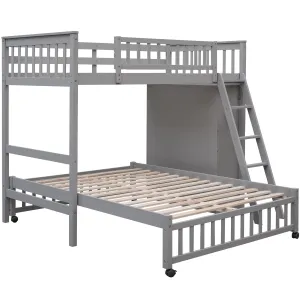 Bunk Bed With 6 Drawers And Flexible Shelves, Bottom Bed With Wheels by Couch.com