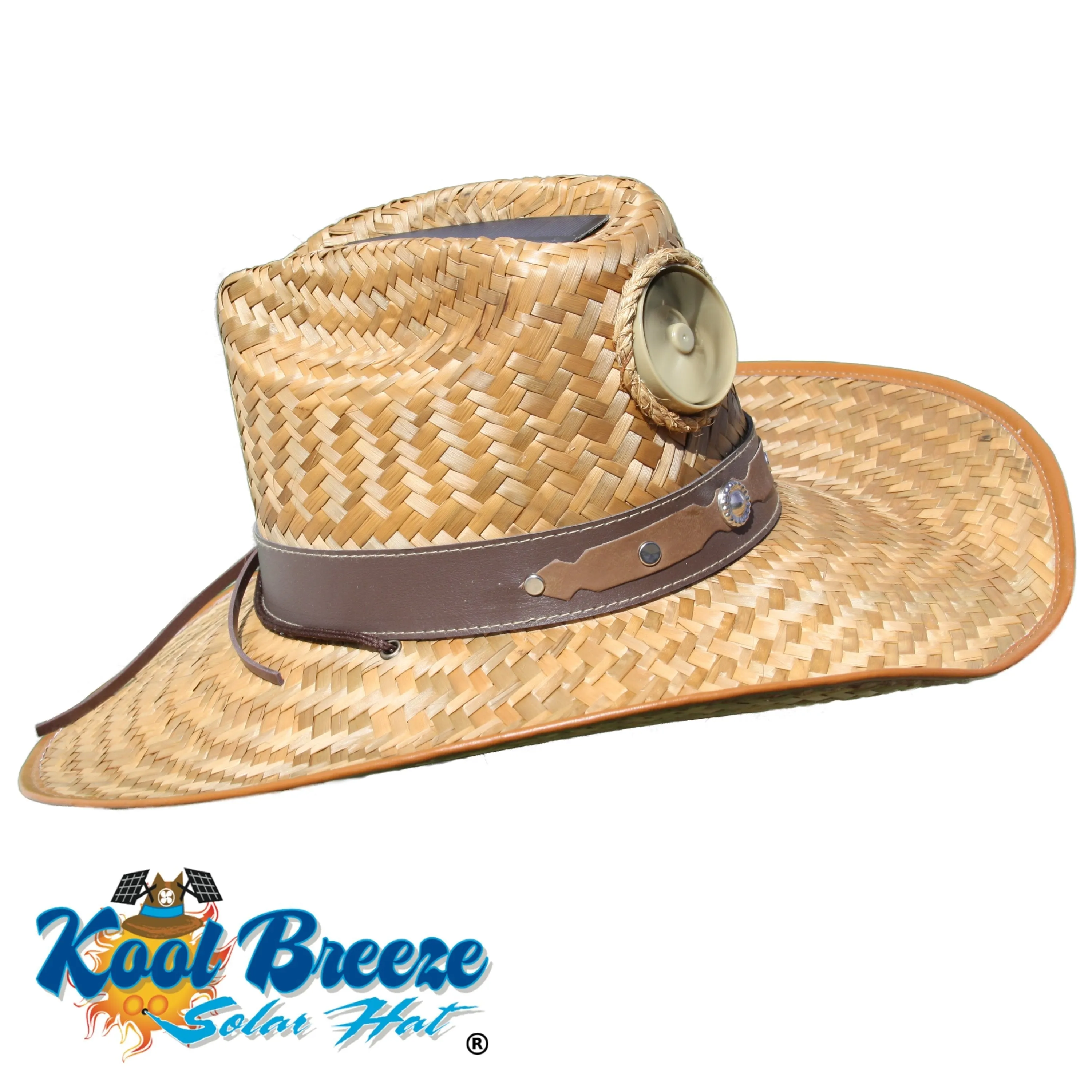 Cowboy with Band Solar Hat - Sun Hat with Fan, Large