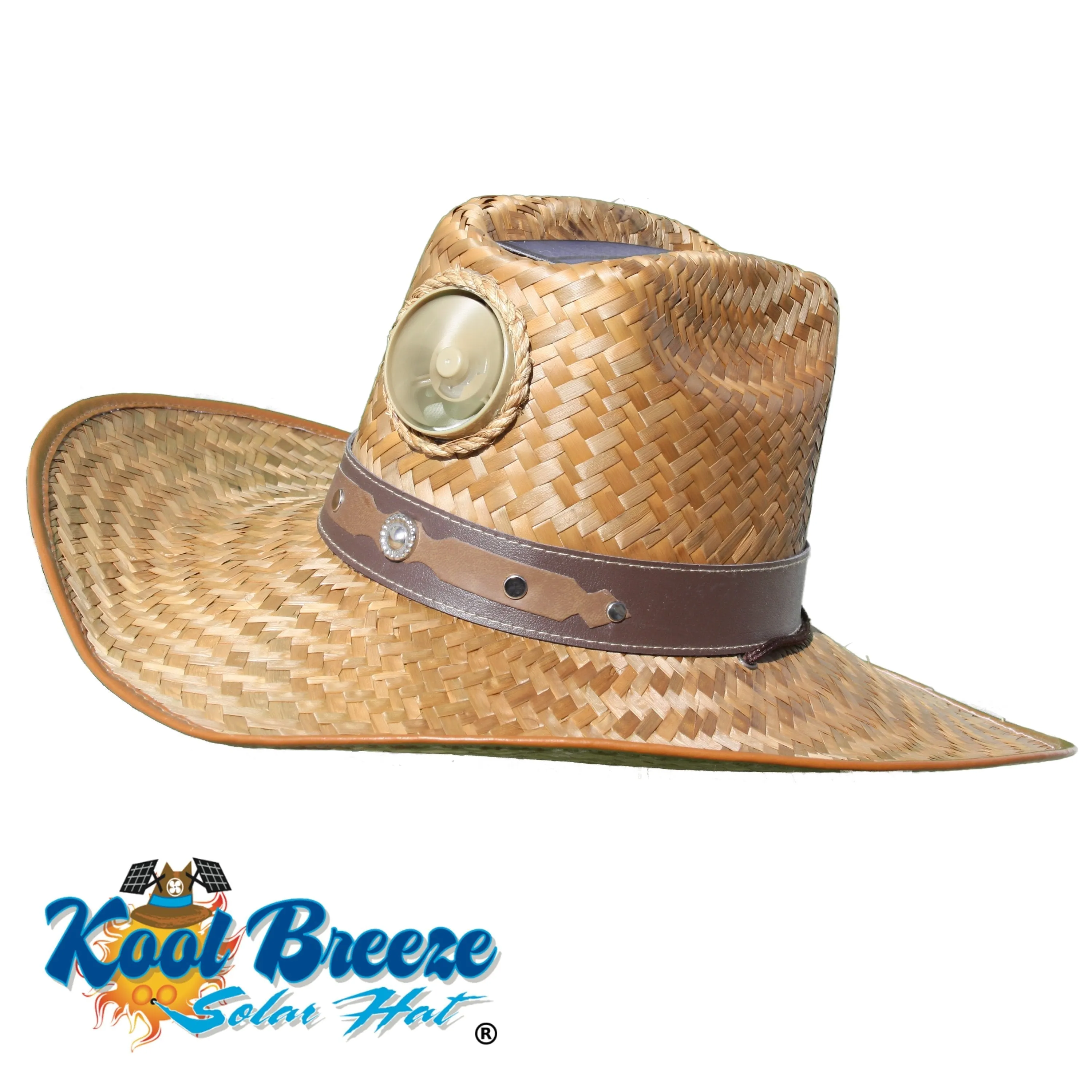 Cowboy with Band Solar Hat - Sun Hat with Fan, Large