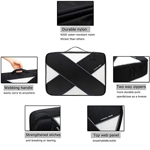 Defway Packing Cubes Luggage Organizer - 6 Set 3 Various Sizes Travel Organizer