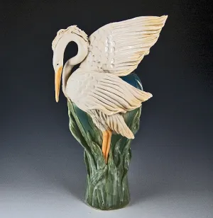 Flame Wing Heron Vase