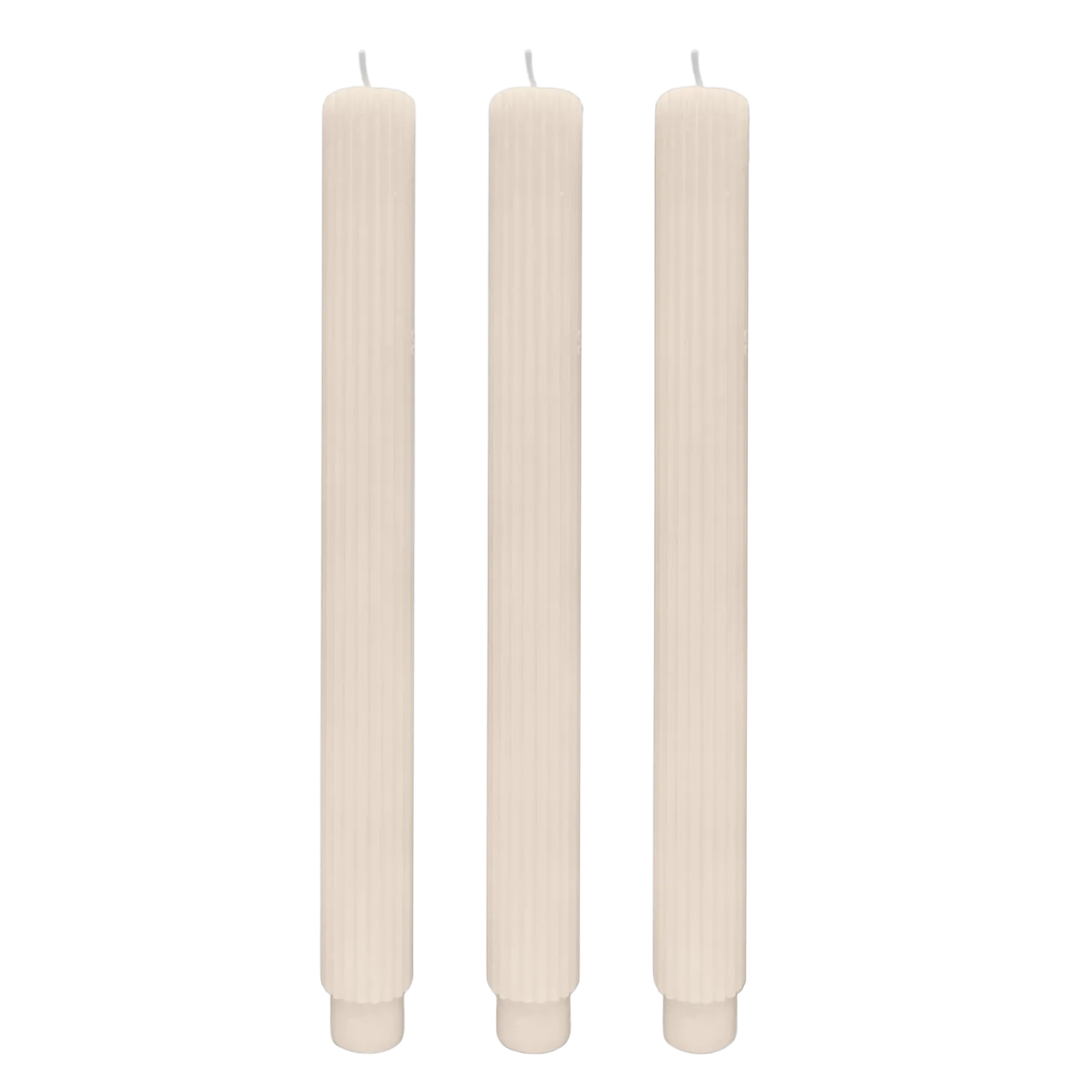 Fluted Taper Candles, Set of 3