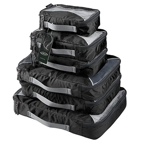 G4Free Packing Cubes 6pcs Set Travel Accessories Organizers Versatile Travel Packing Bags(Black)