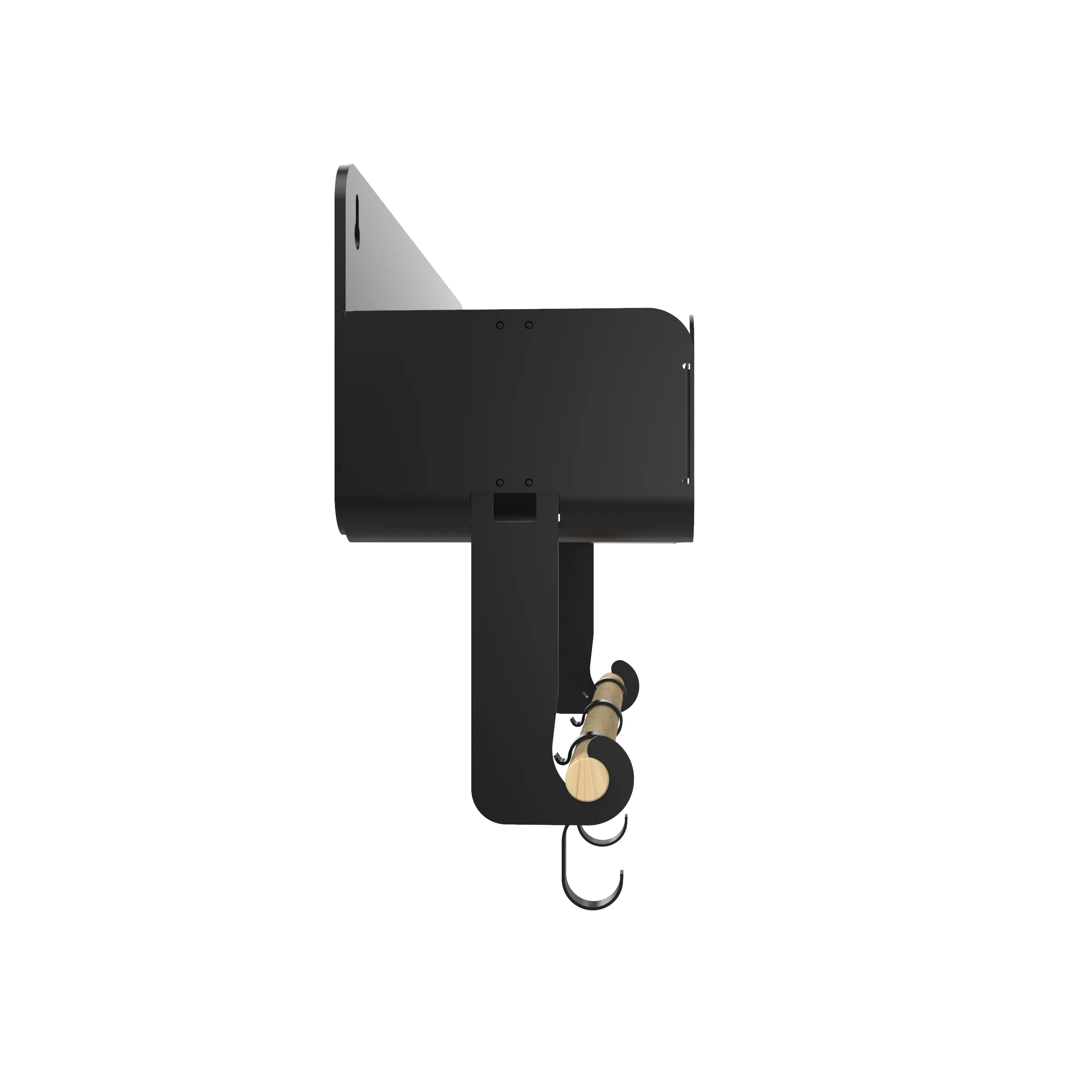 Hanging | Magnetic Rack System-Shelf With Brackets, Black