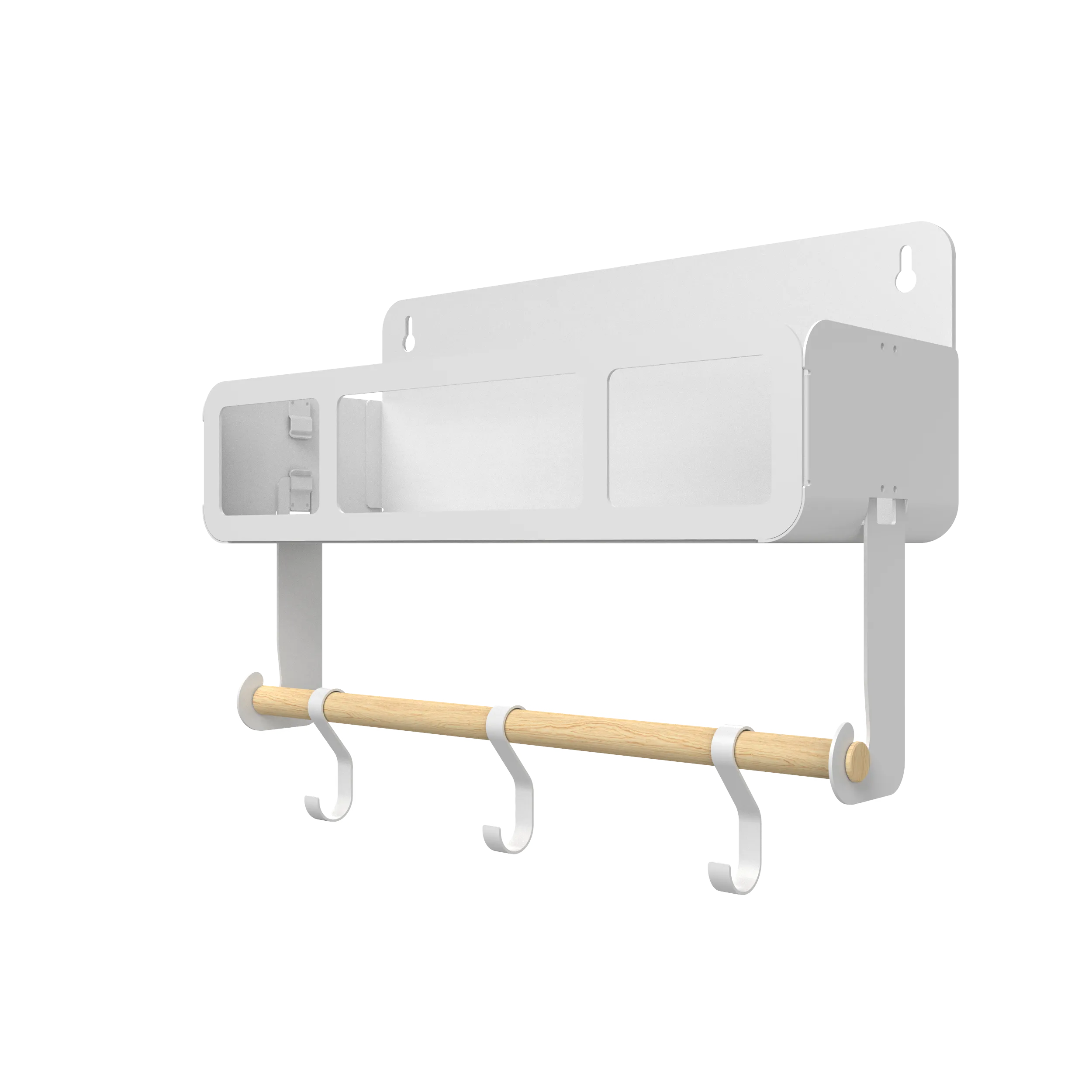 Hanging | Magnetic Rack System-Shelf With Brackets, White