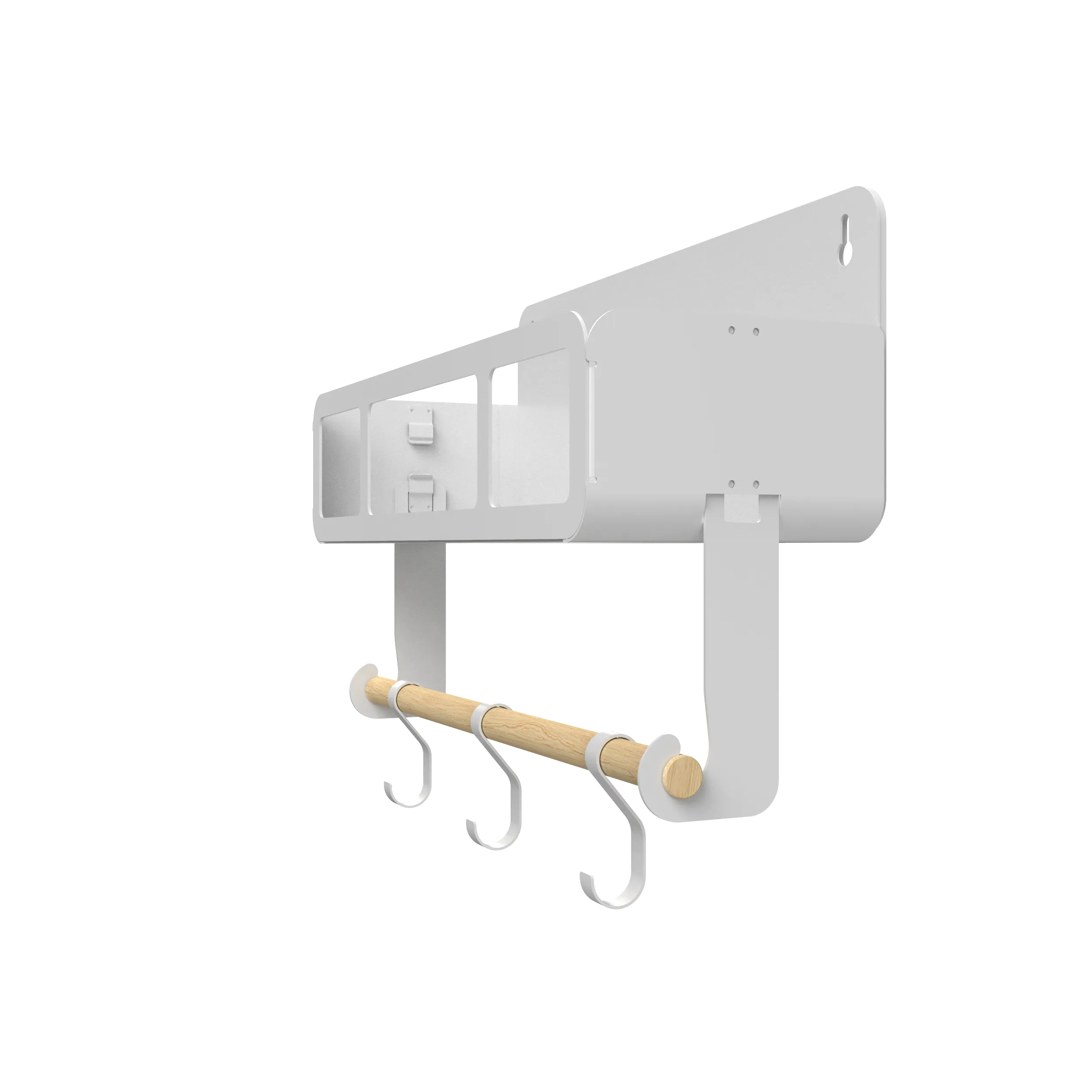 Hanging | Magnetic Rack System-Shelf With Brackets, White