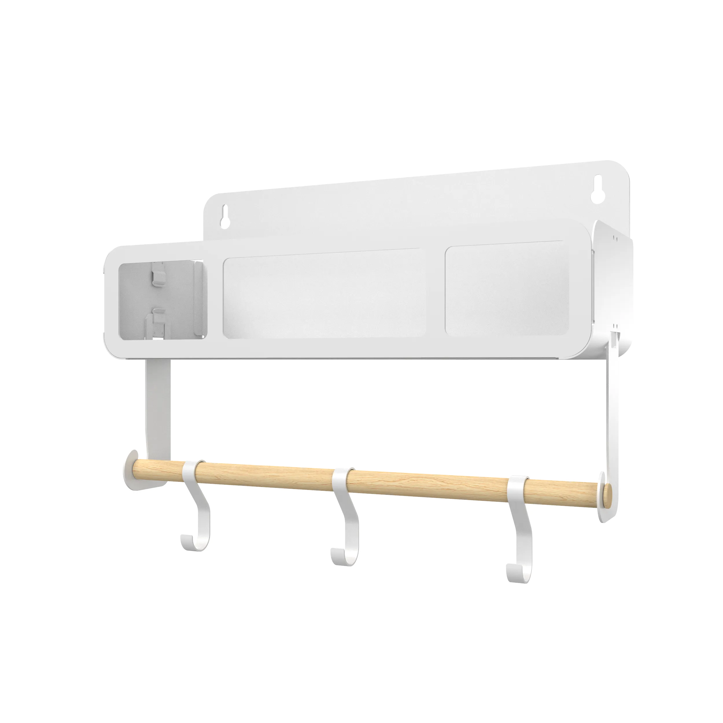 Hanging | Magnetic Rack System-Shelf With Brackets, White