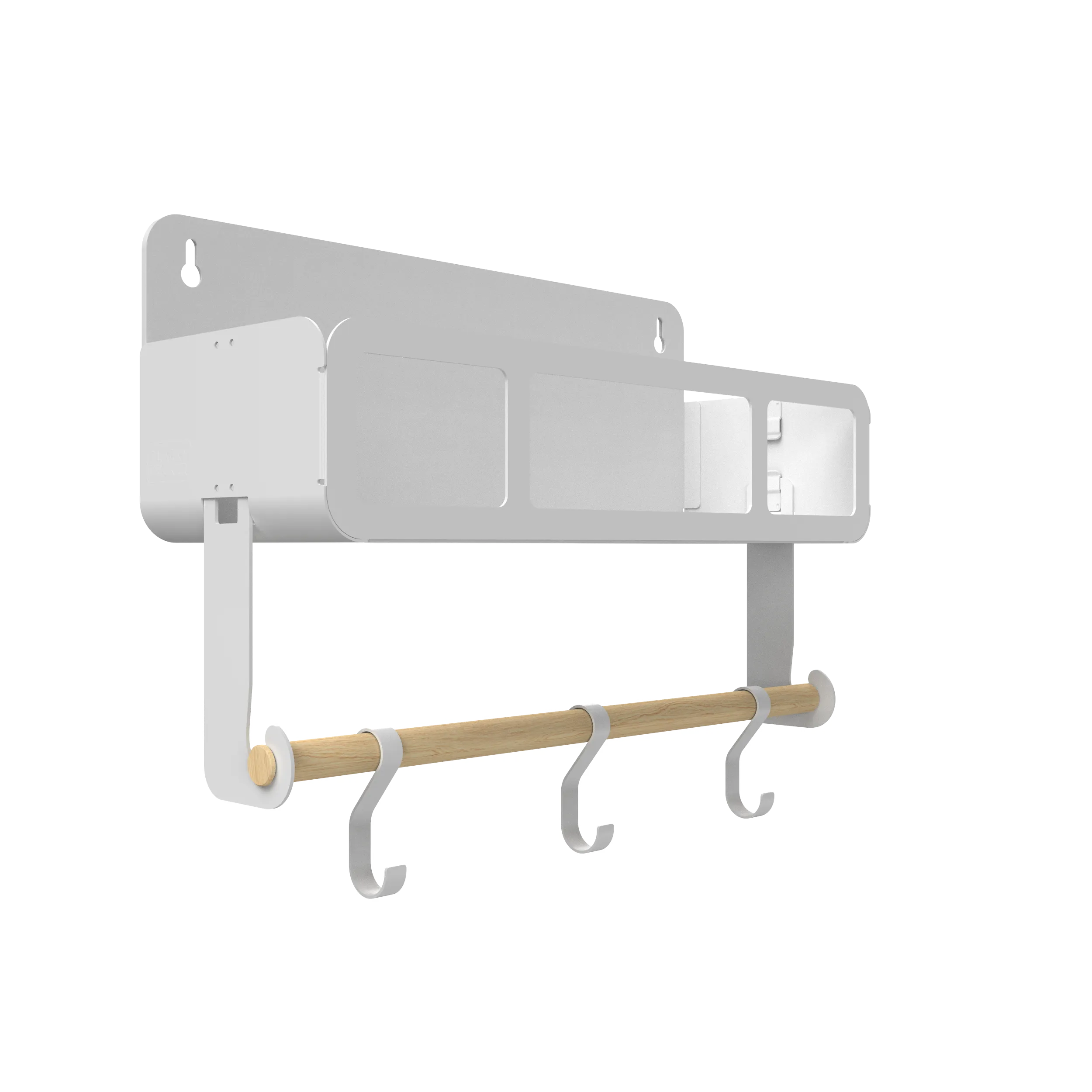 Hanging | Magnetic Rack System-Shelf With Brackets, White