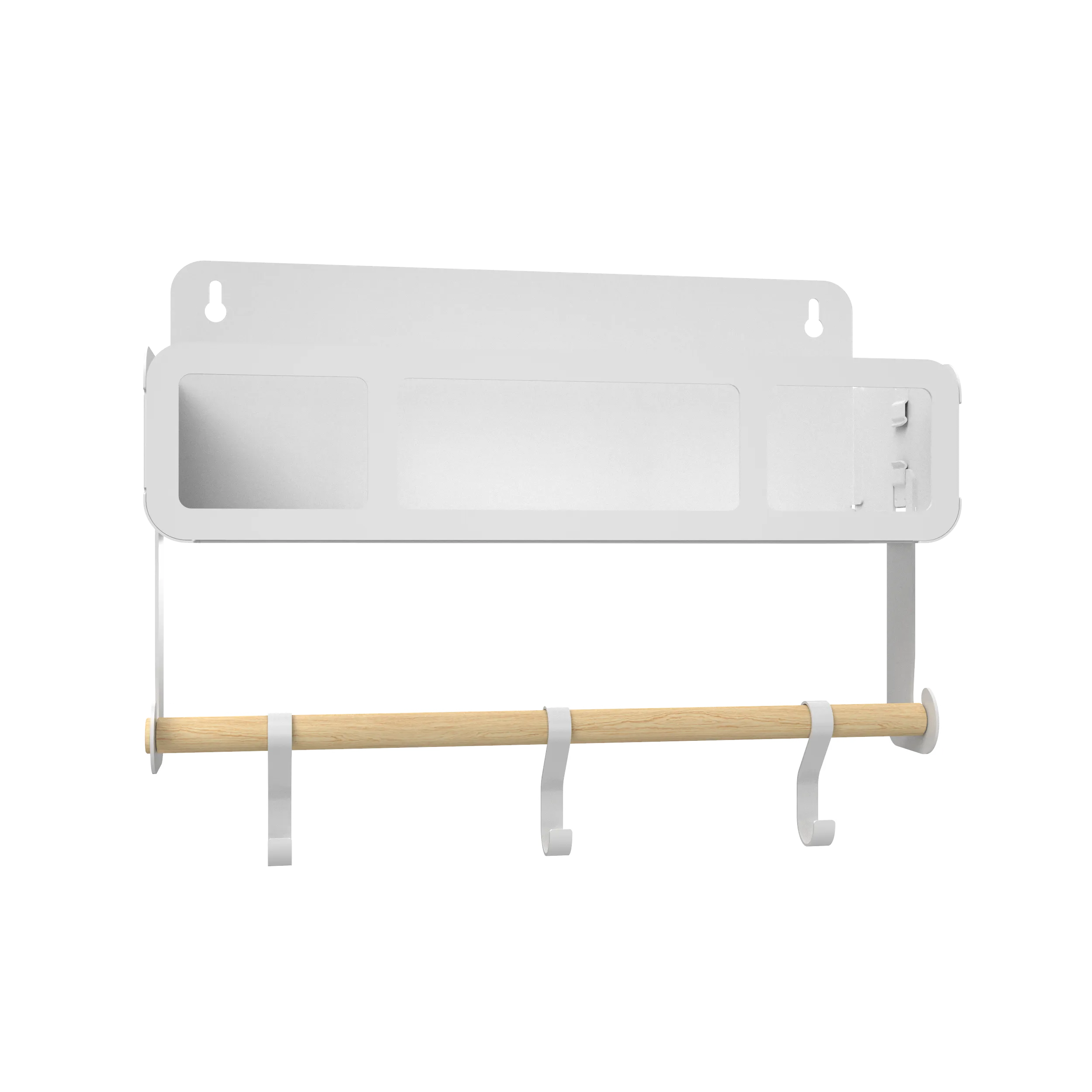 Hanging | Magnetic Rack System-Shelf With Brackets, White