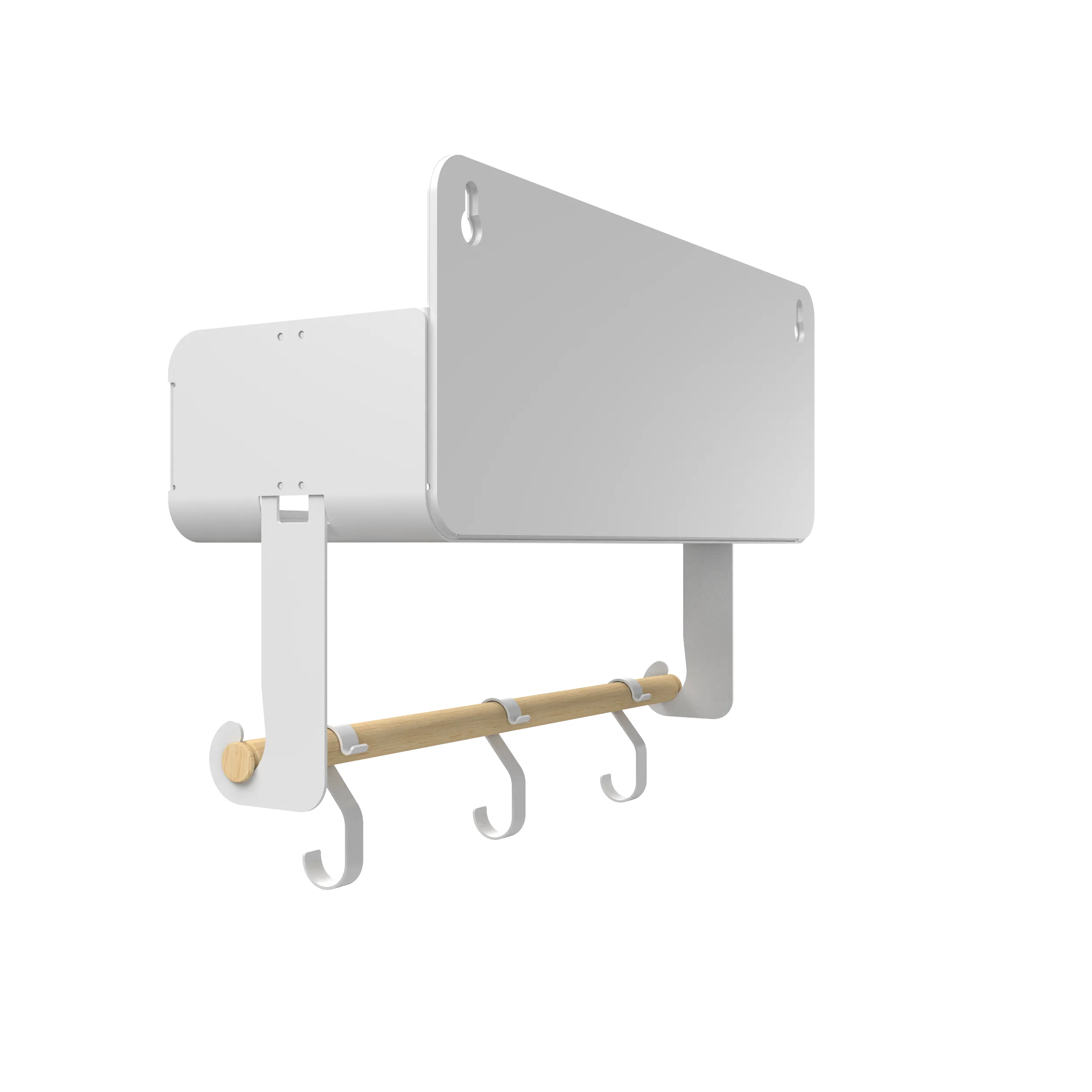 Hanging | Magnetic Rack System-Shelf With Brackets, White