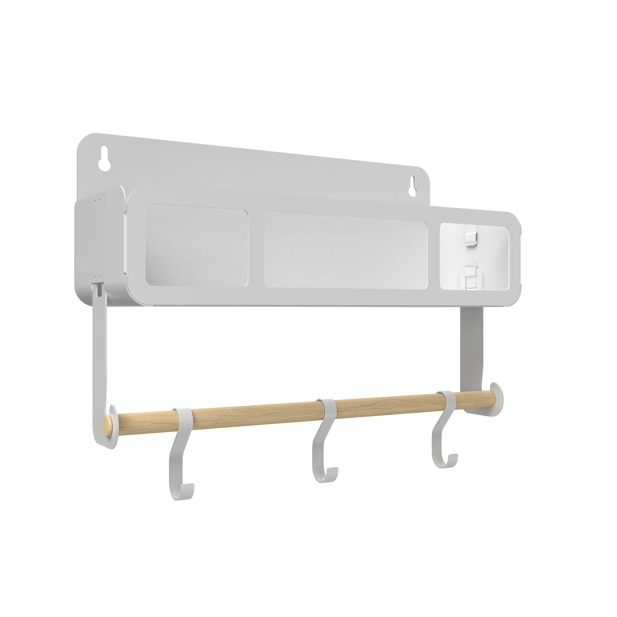 Hanging | Magnetic Rack System-Shelf With Brackets, White