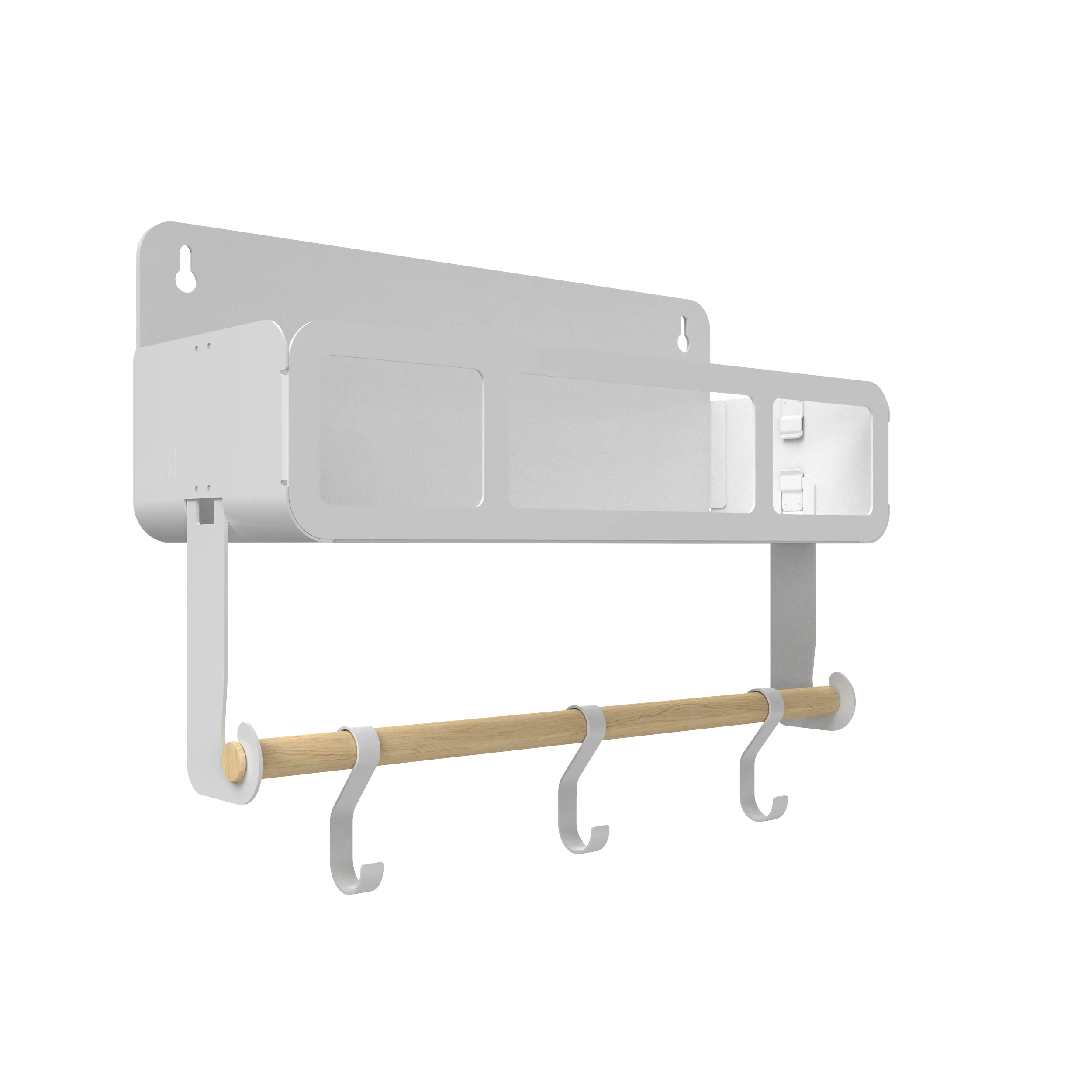 Hanging | Magnetic Rack System-Shelf With Brackets, White