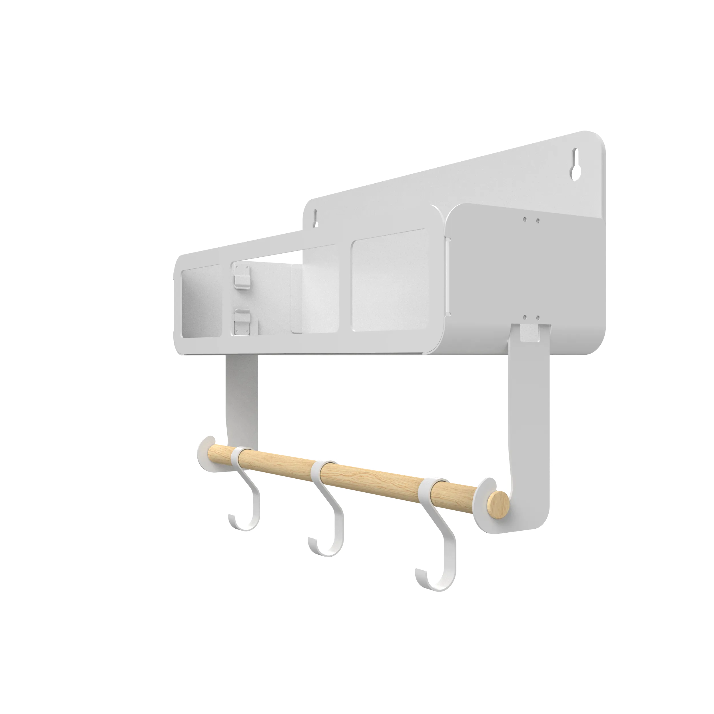 Hanging | Magnetic Rack System-Shelf With Brackets, White
