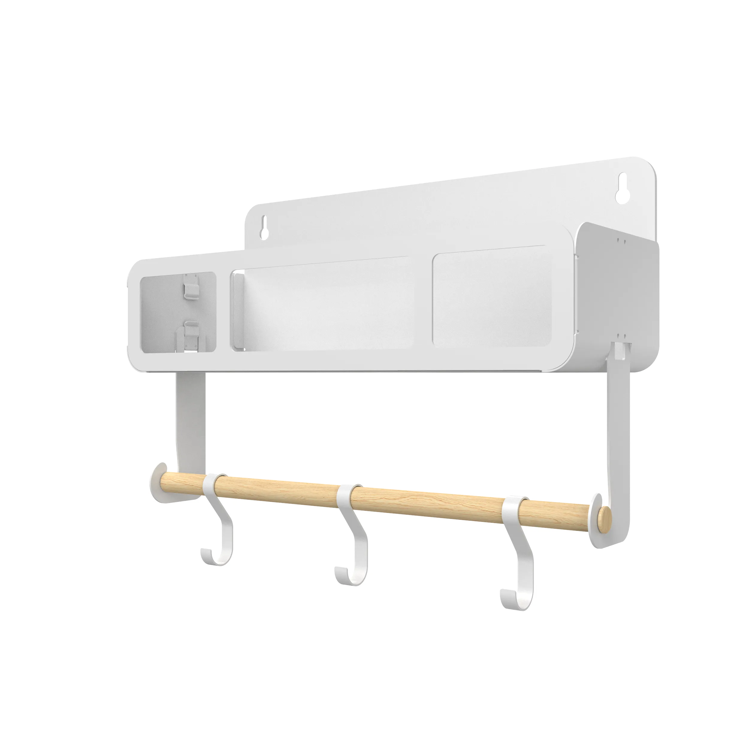 Hanging | Magnetic Rack System-Shelf With Brackets, White
