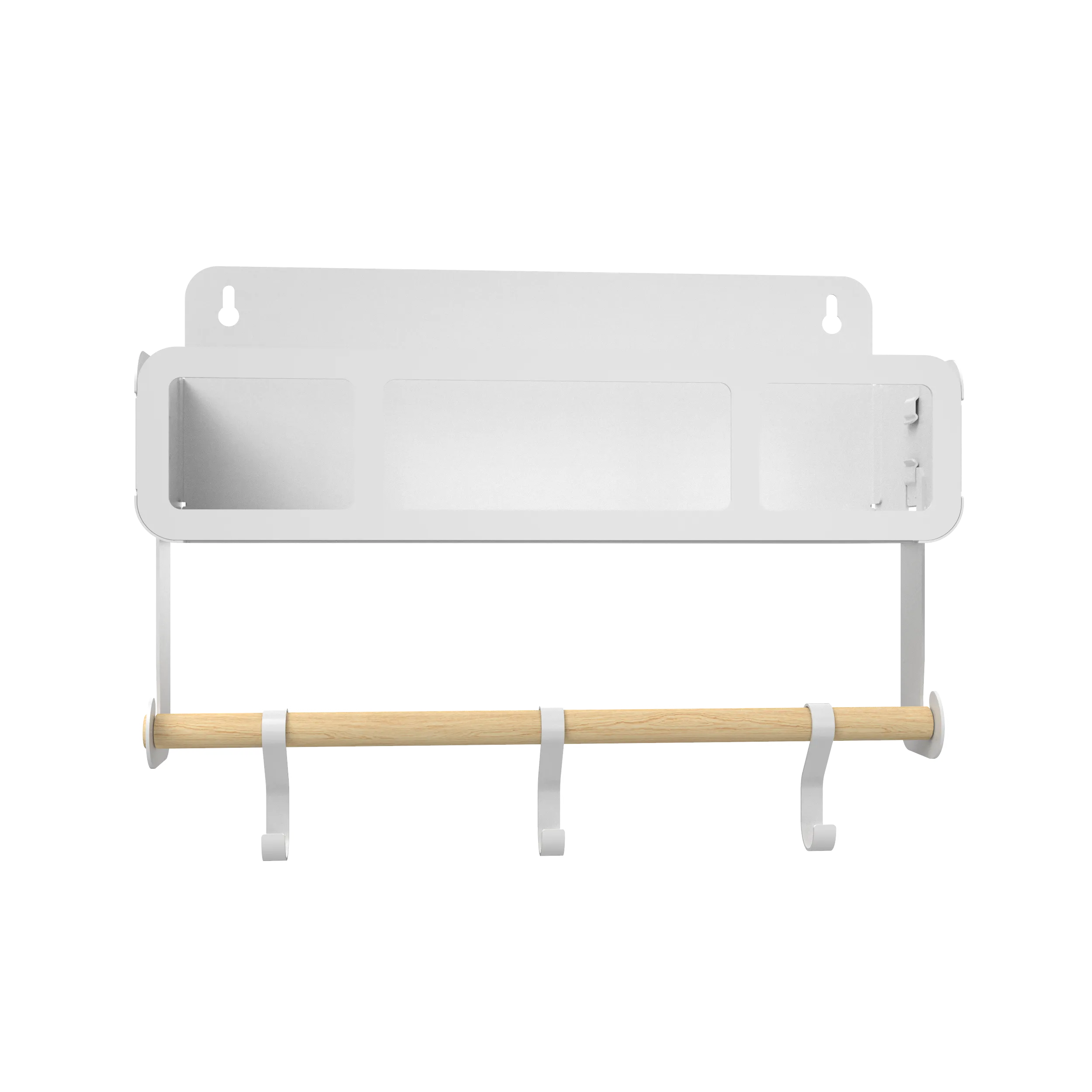 Hanging | Magnetic Rack System-Shelf With Brackets, White