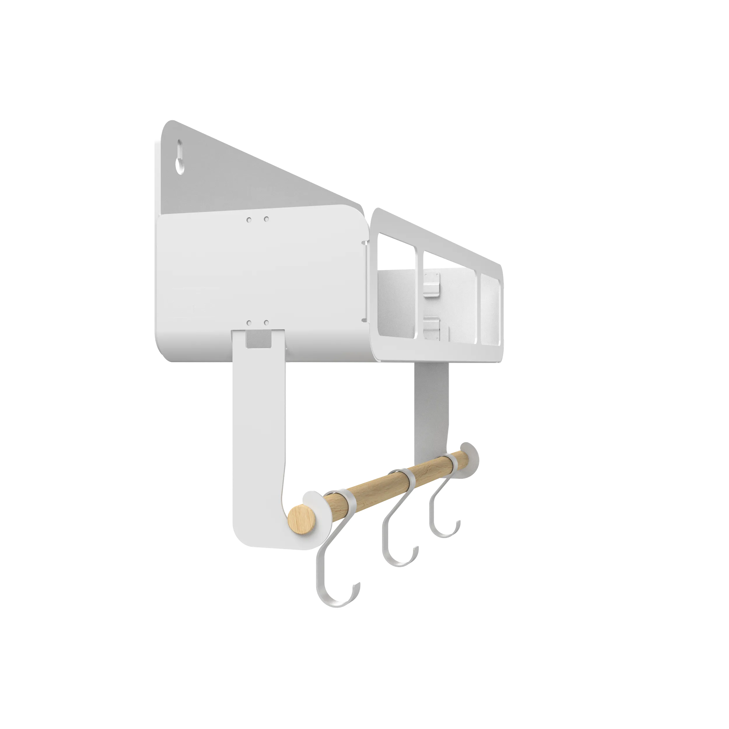 Hanging | Magnetic Rack System-Shelf With Brackets, White