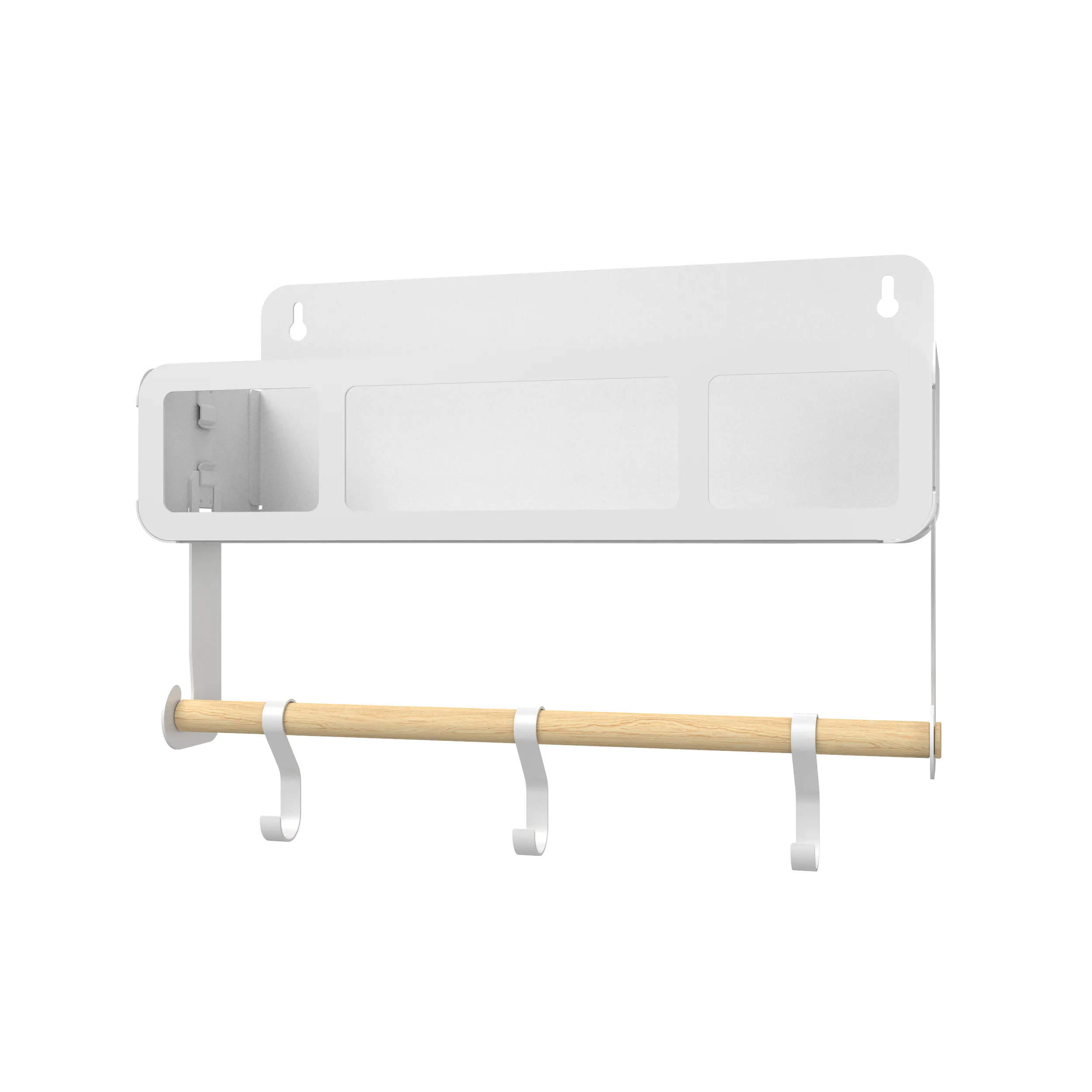 Hanging | Magnetic Rack System-Shelf With Brackets, White