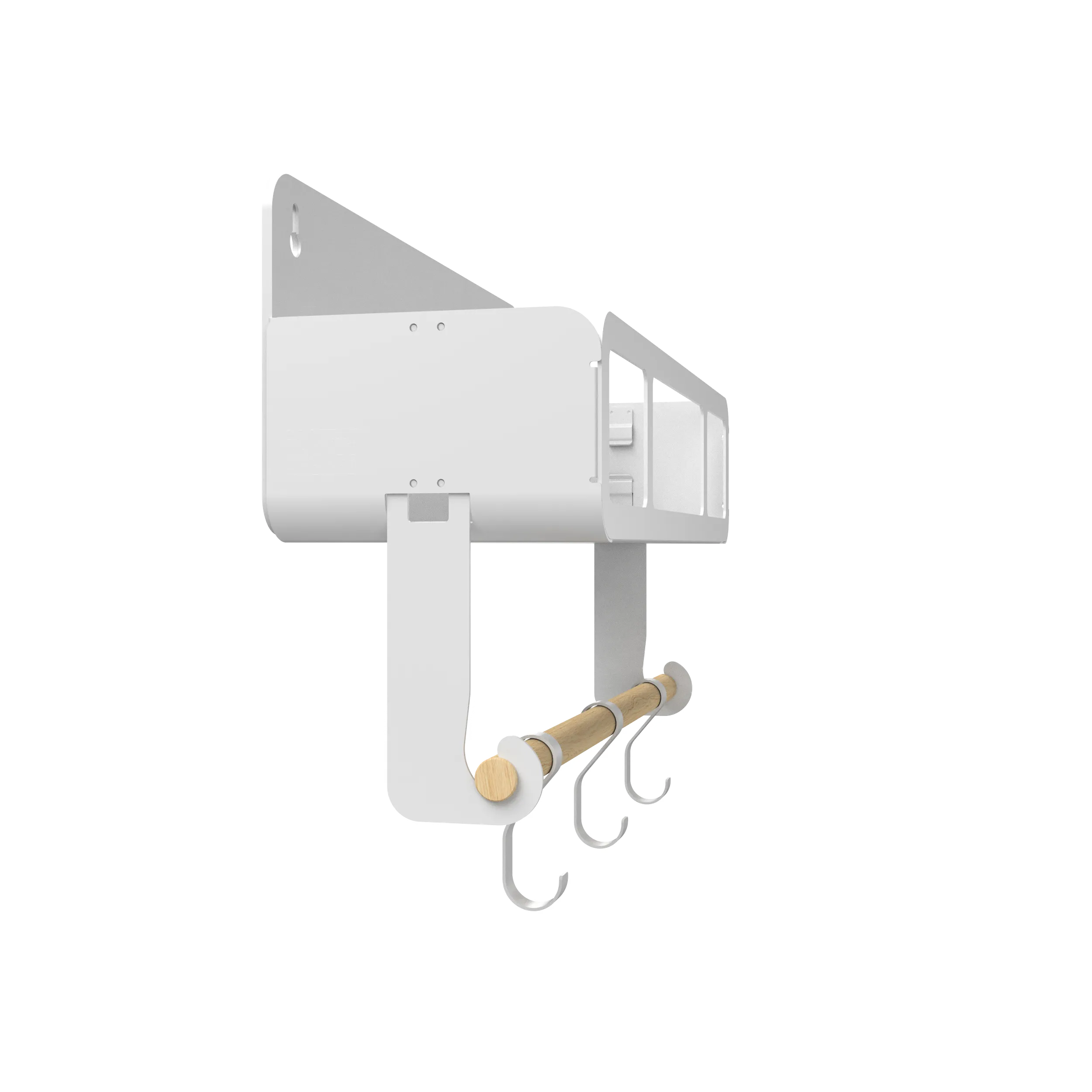 Hanging | Magnetic Rack System-Shelf With Brackets, White