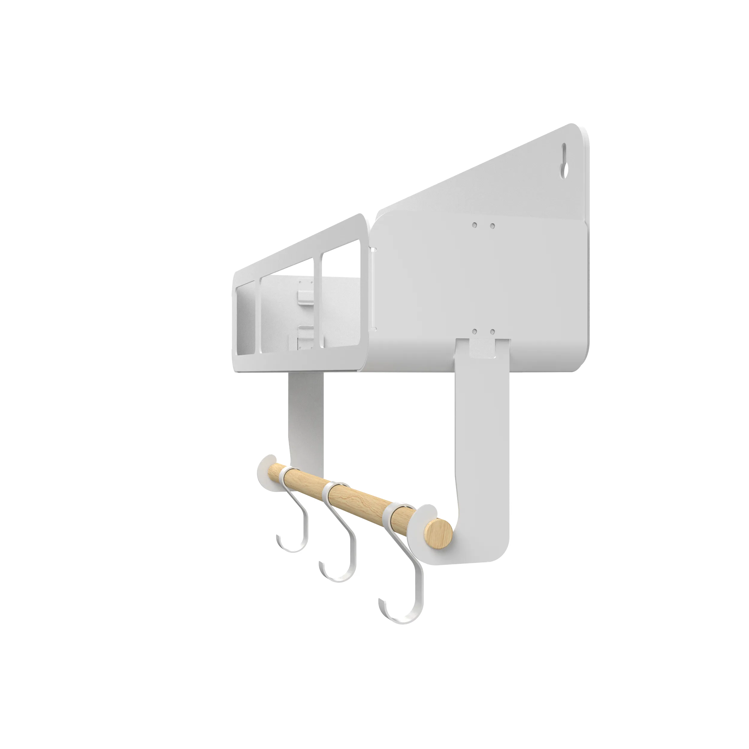 Hanging | Magnetic Rack System-Shelf With Brackets, White