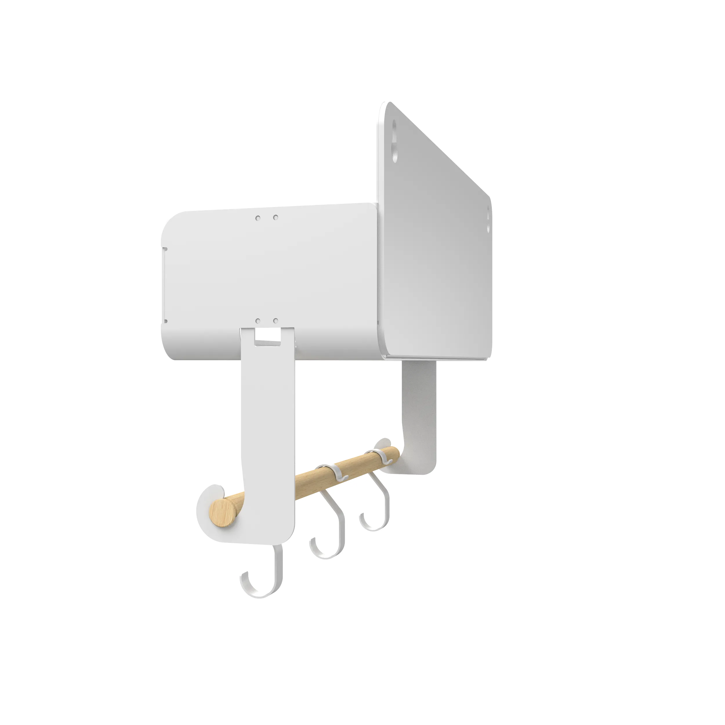 Hanging | Magnetic Rack System-Shelf With Brackets, White