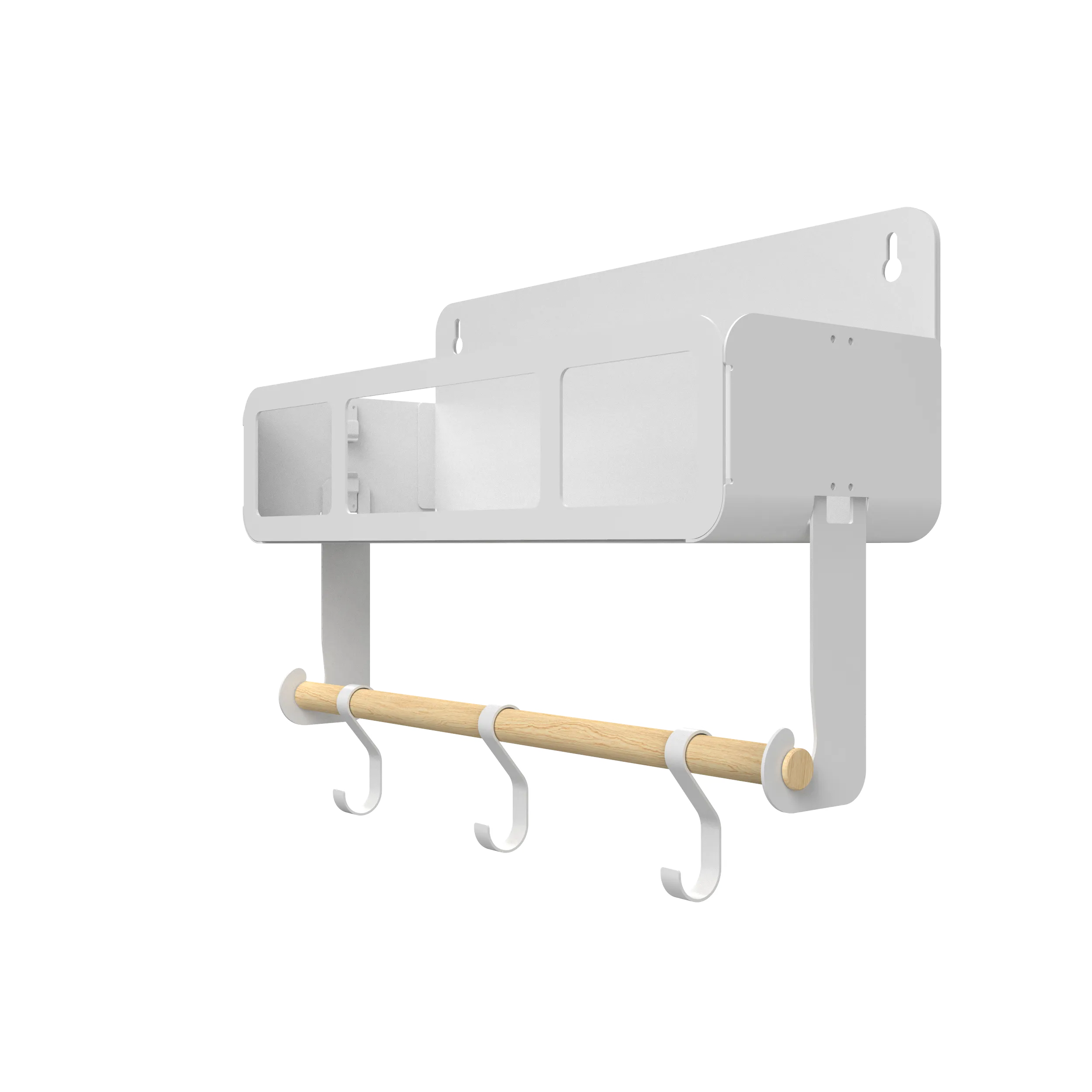 Hanging | Magnetic Rack System-Shelf With Brackets, White