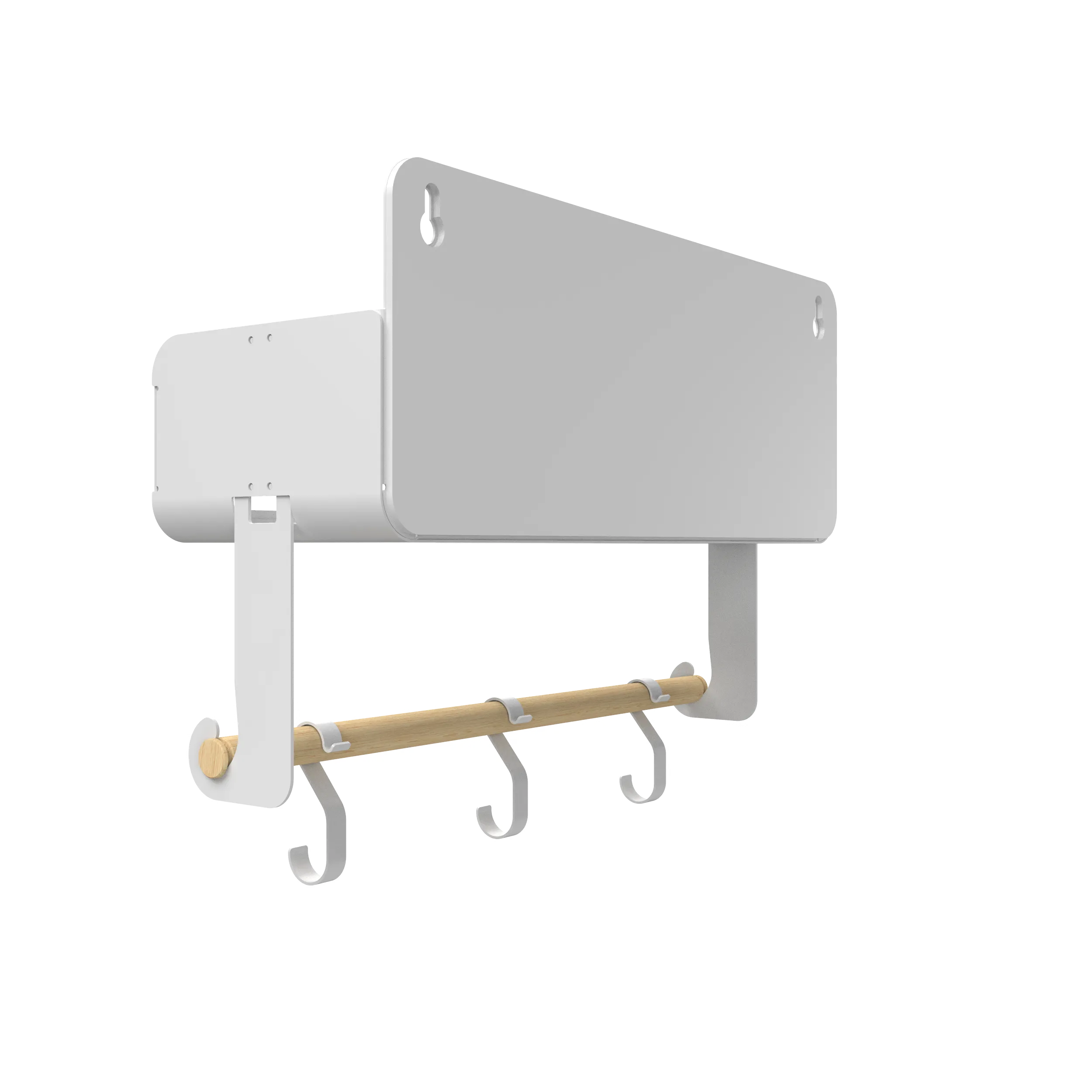 Hanging | Magnetic Rack System-Shelf With Brackets, White