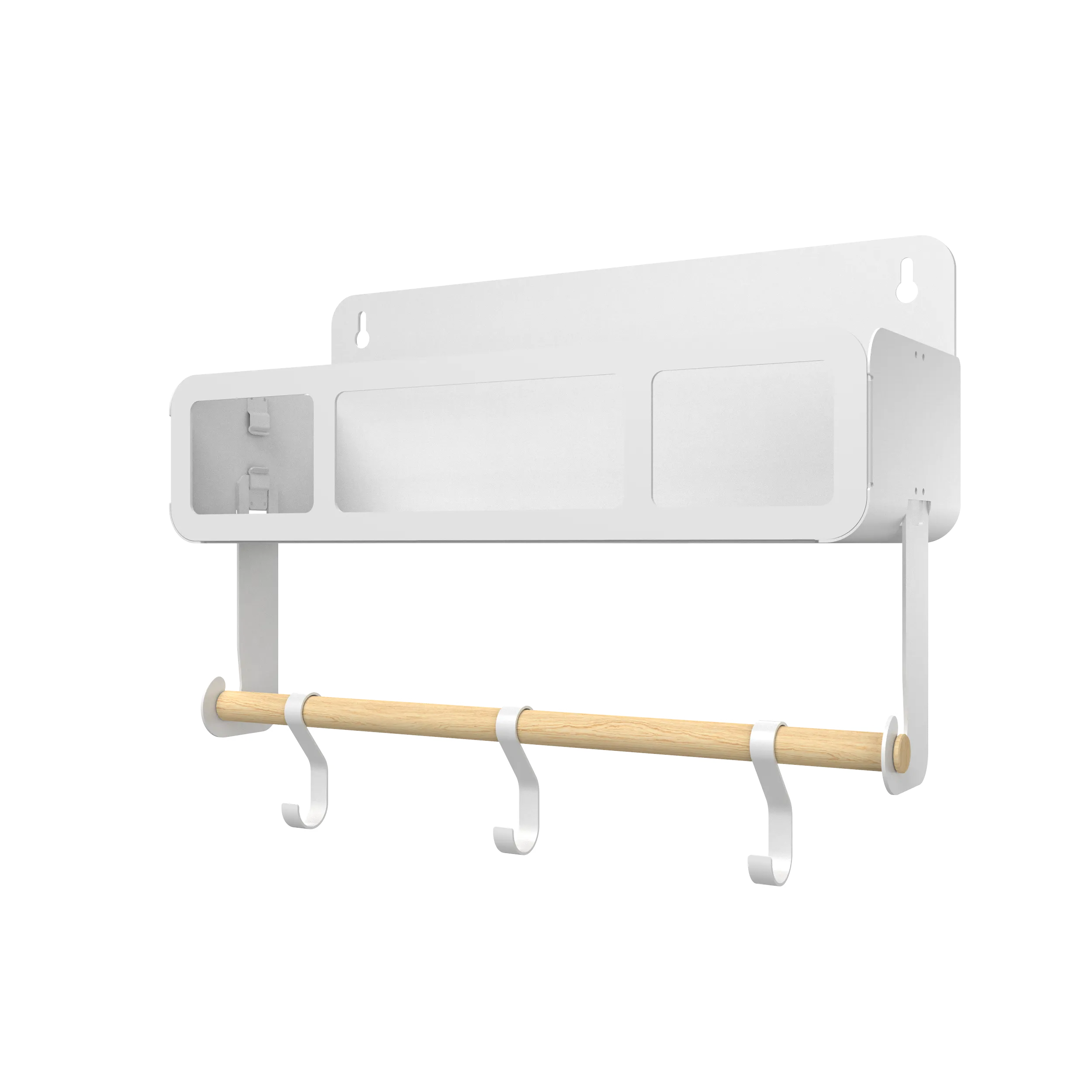 Hanging | Magnetic Rack System-Shelf With Brackets, White