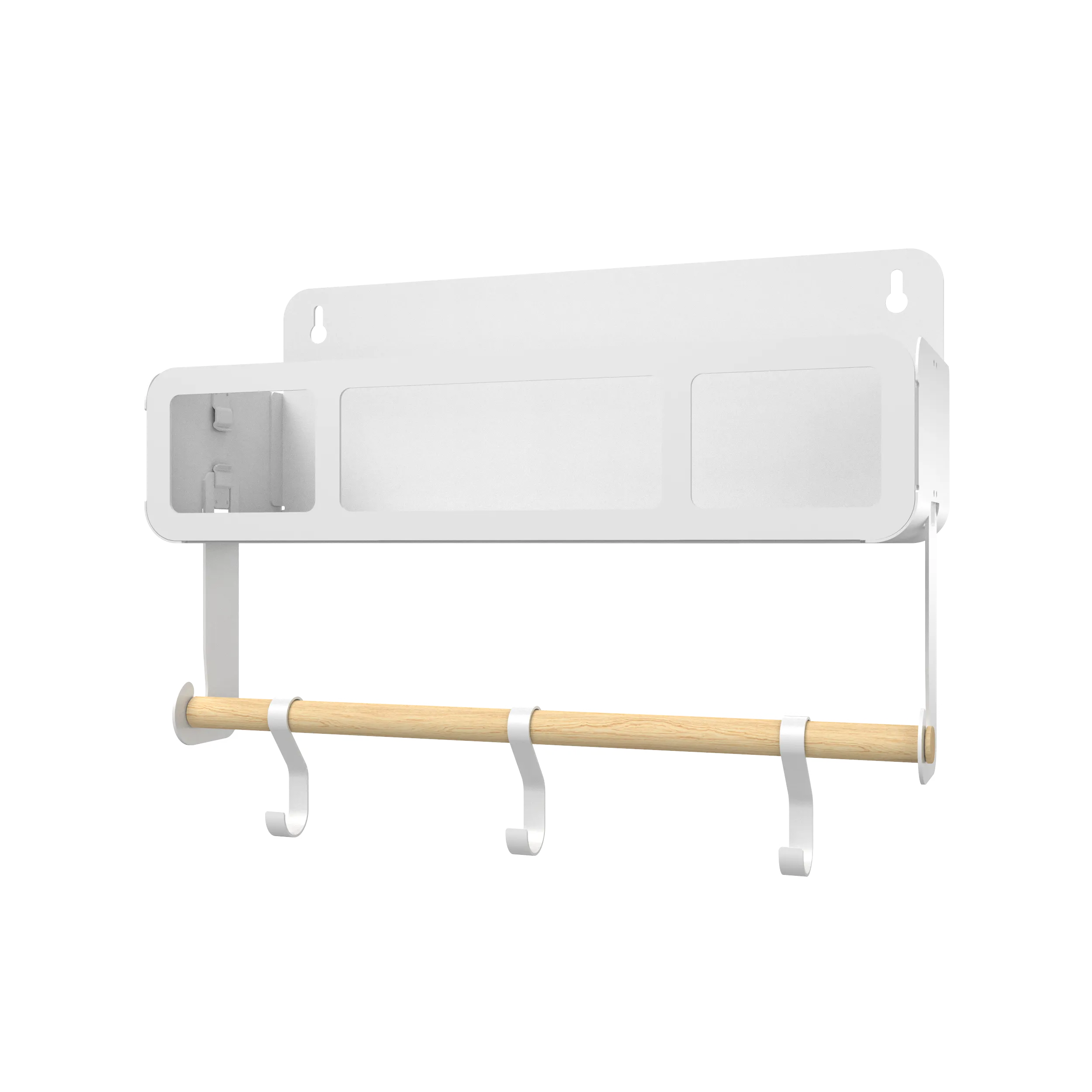 Hanging | Magnetic Rack System-Shelf With Brackets, White
