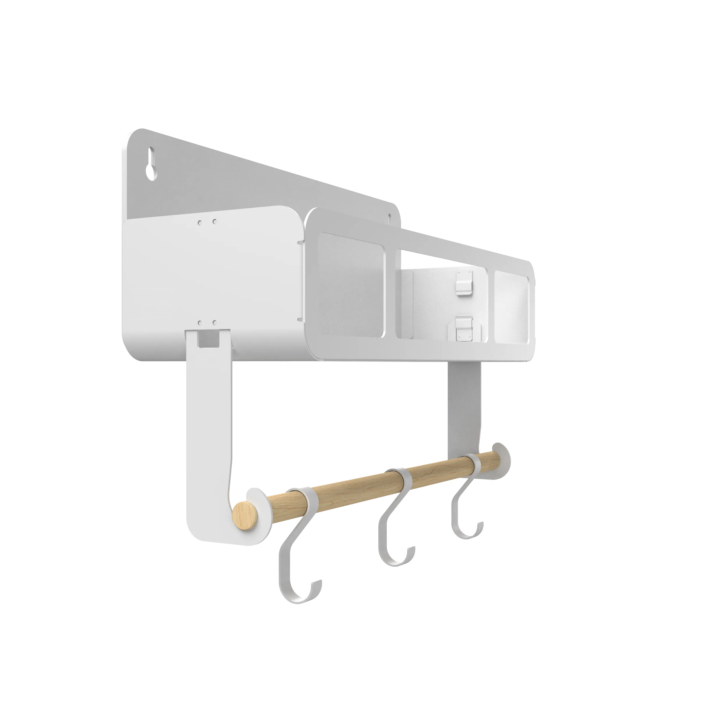 Hanging | Magnetic Rack System-Shelf With Brackets, White