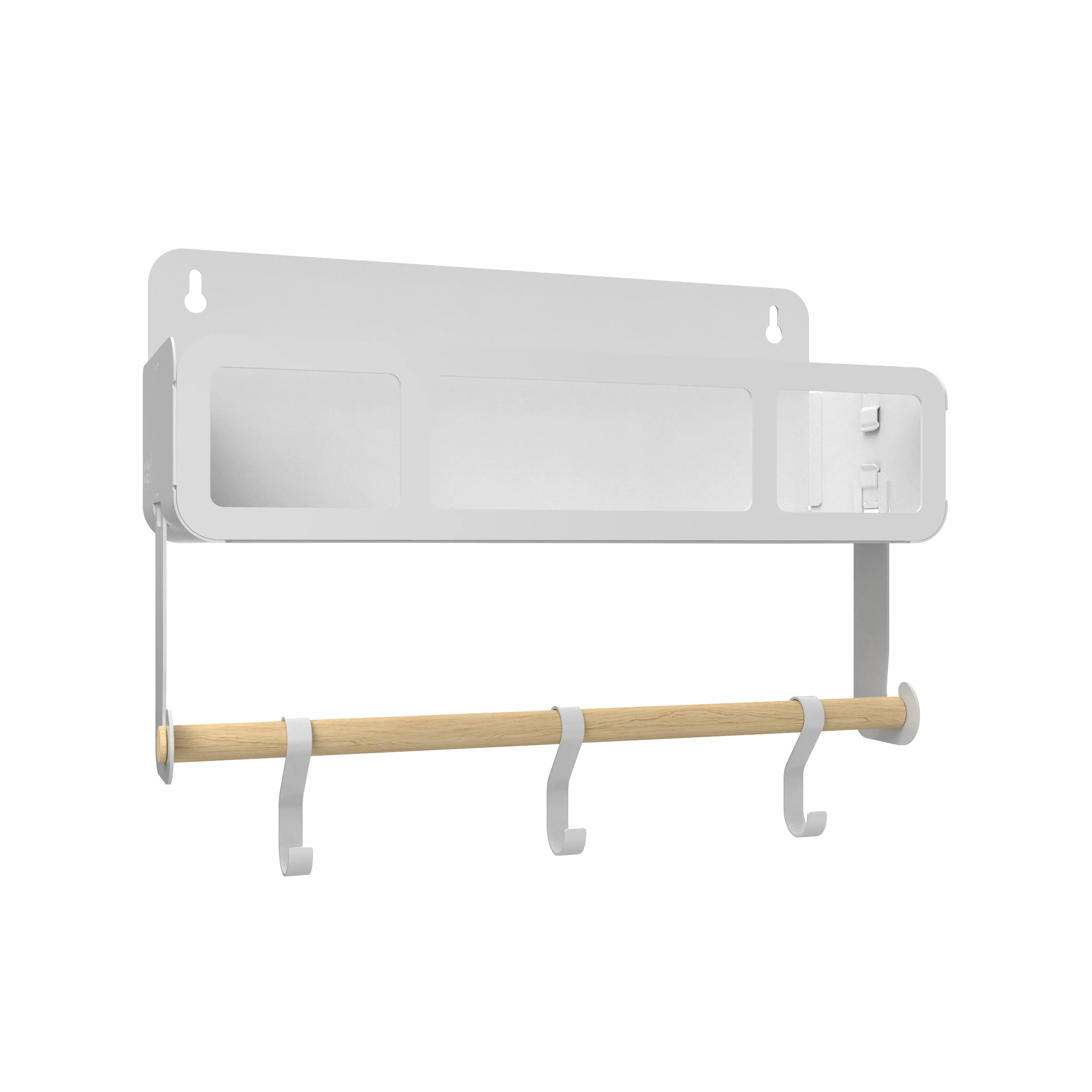 Hanging | Magnetic Rack System-Shelf With Brackets, White