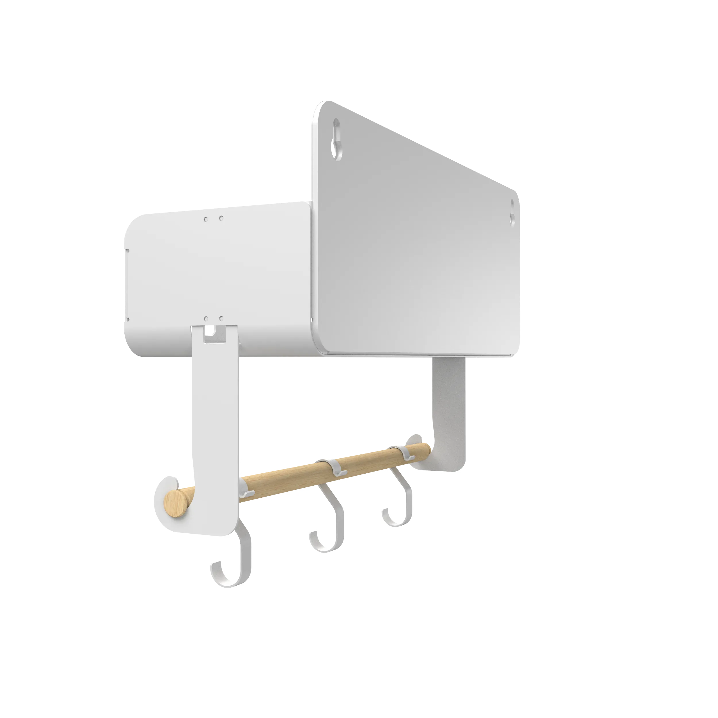 Hanging | Magnetic Rack System-Shelf With Brackets, White