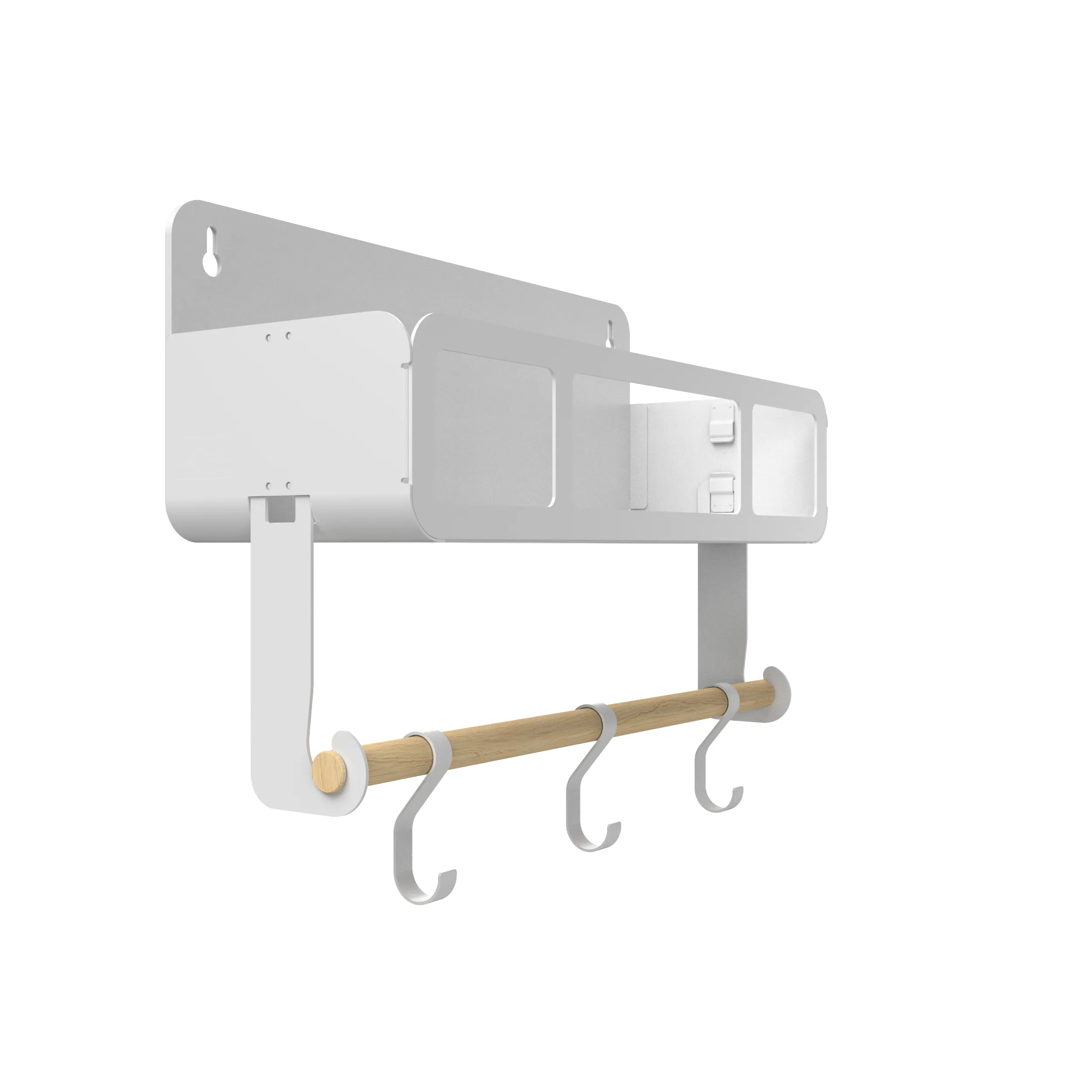 Hanging | Magnetic Rack System-Shelf With Brackets, White