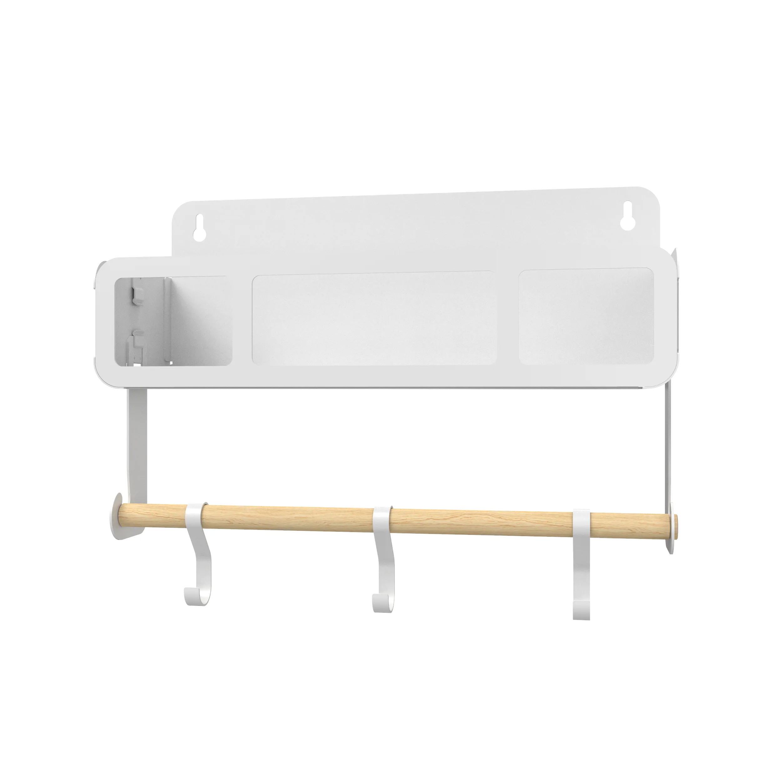 Hanging | Magnetic Rack System-Shelf With Brackets, White