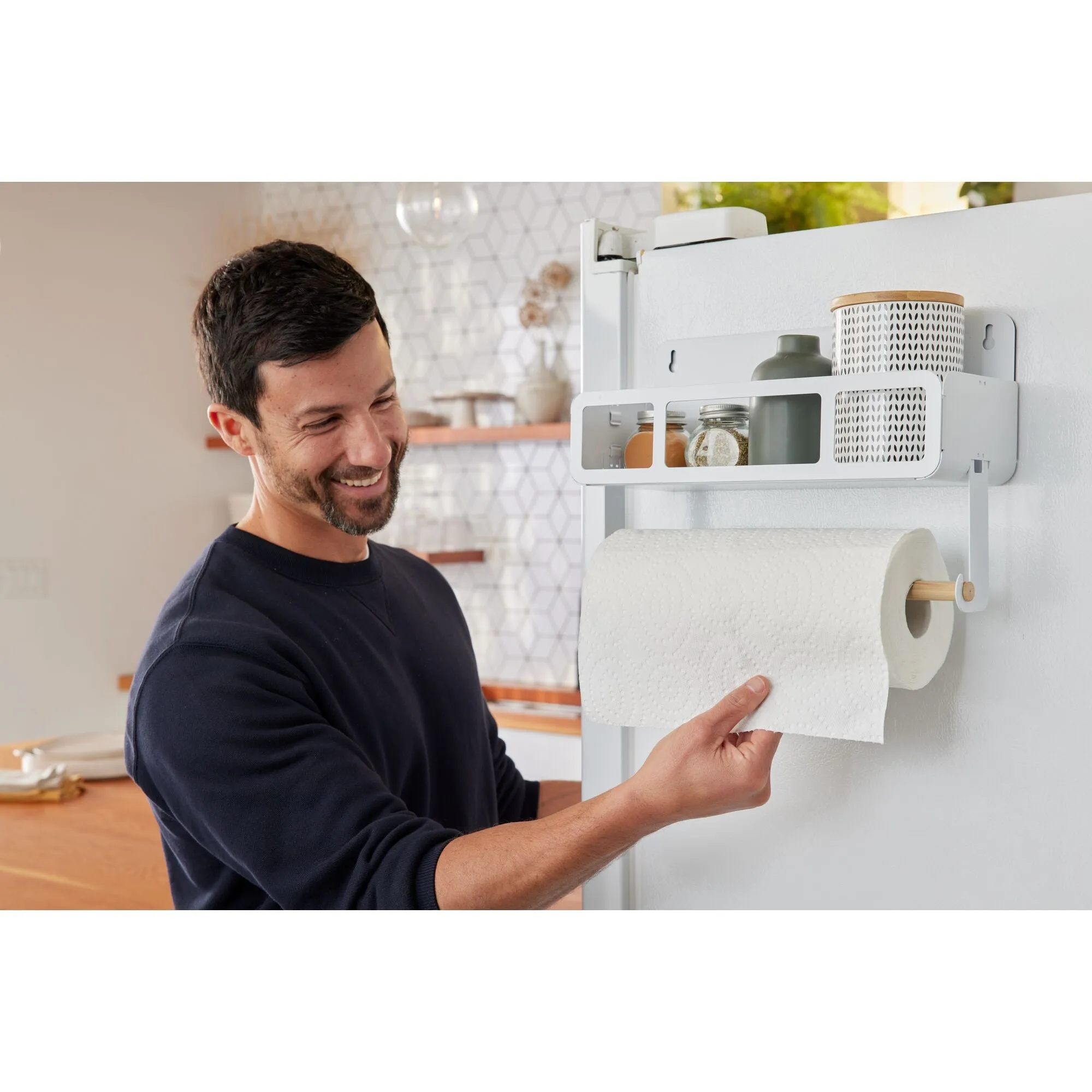 Hanging | Magnetic Rack System-Shelf With Brackets, White