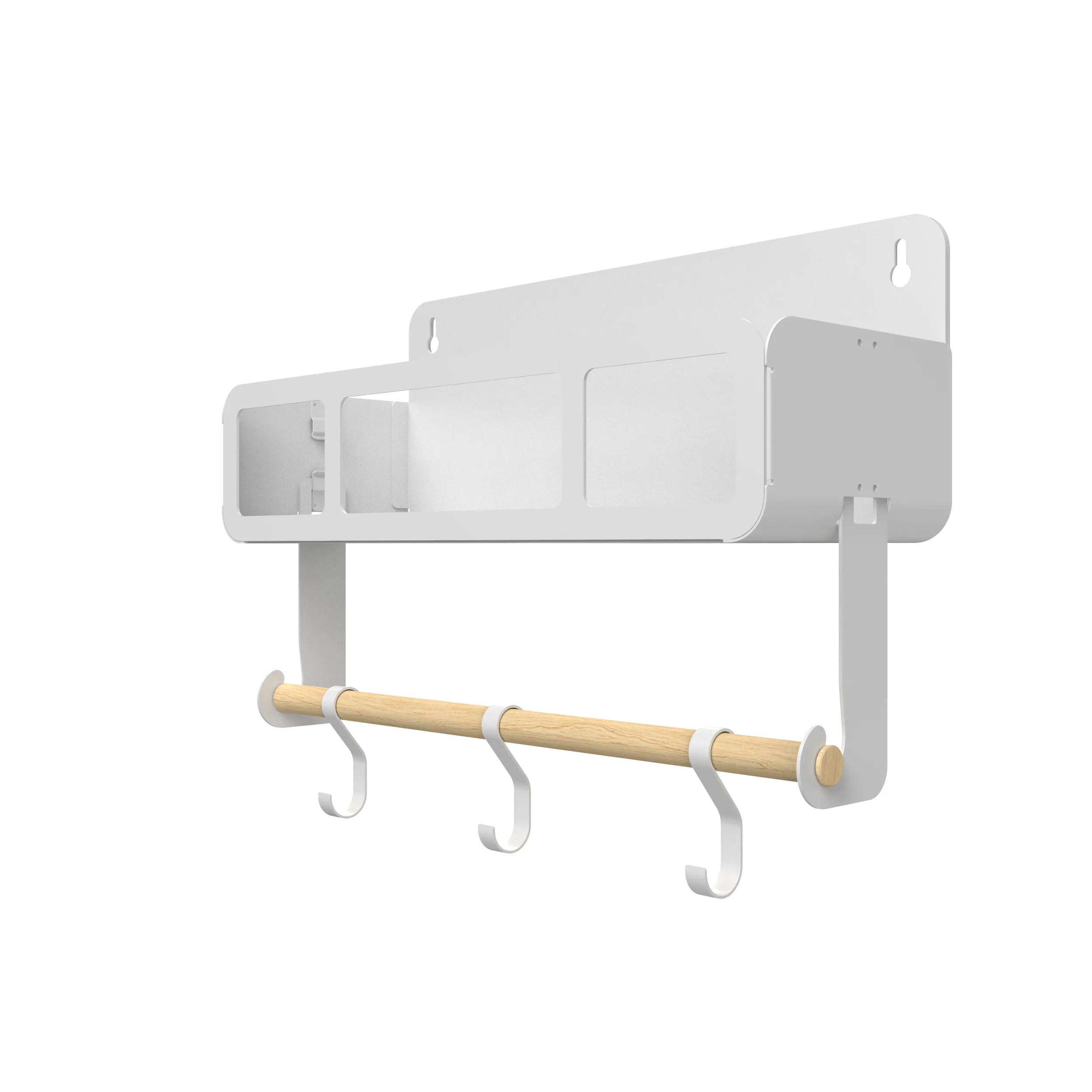 Hanging | Magnetic Rack System-Shelf With Brackets, White