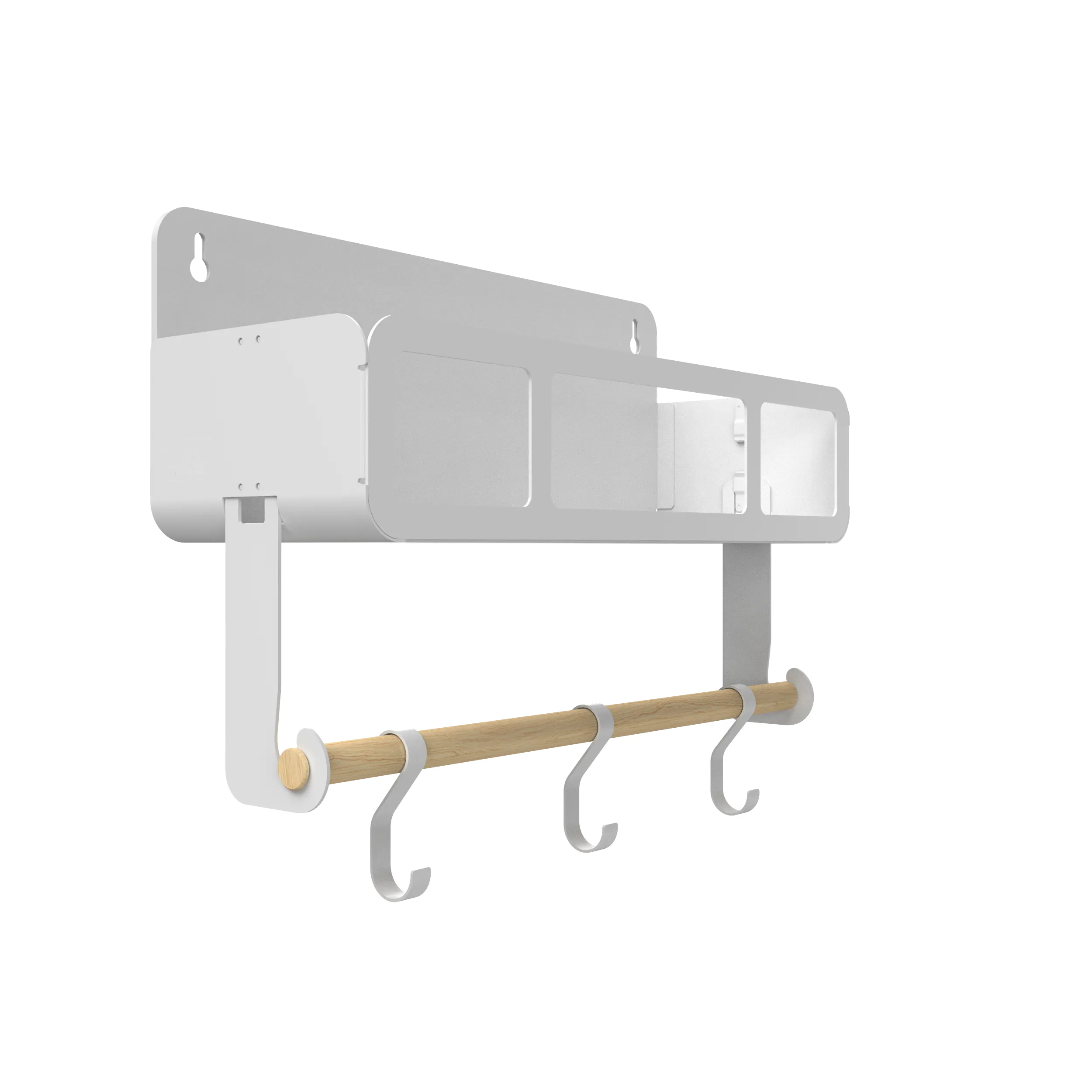 Hanging | Magnetic Rack System-Shelf With Brackets, White