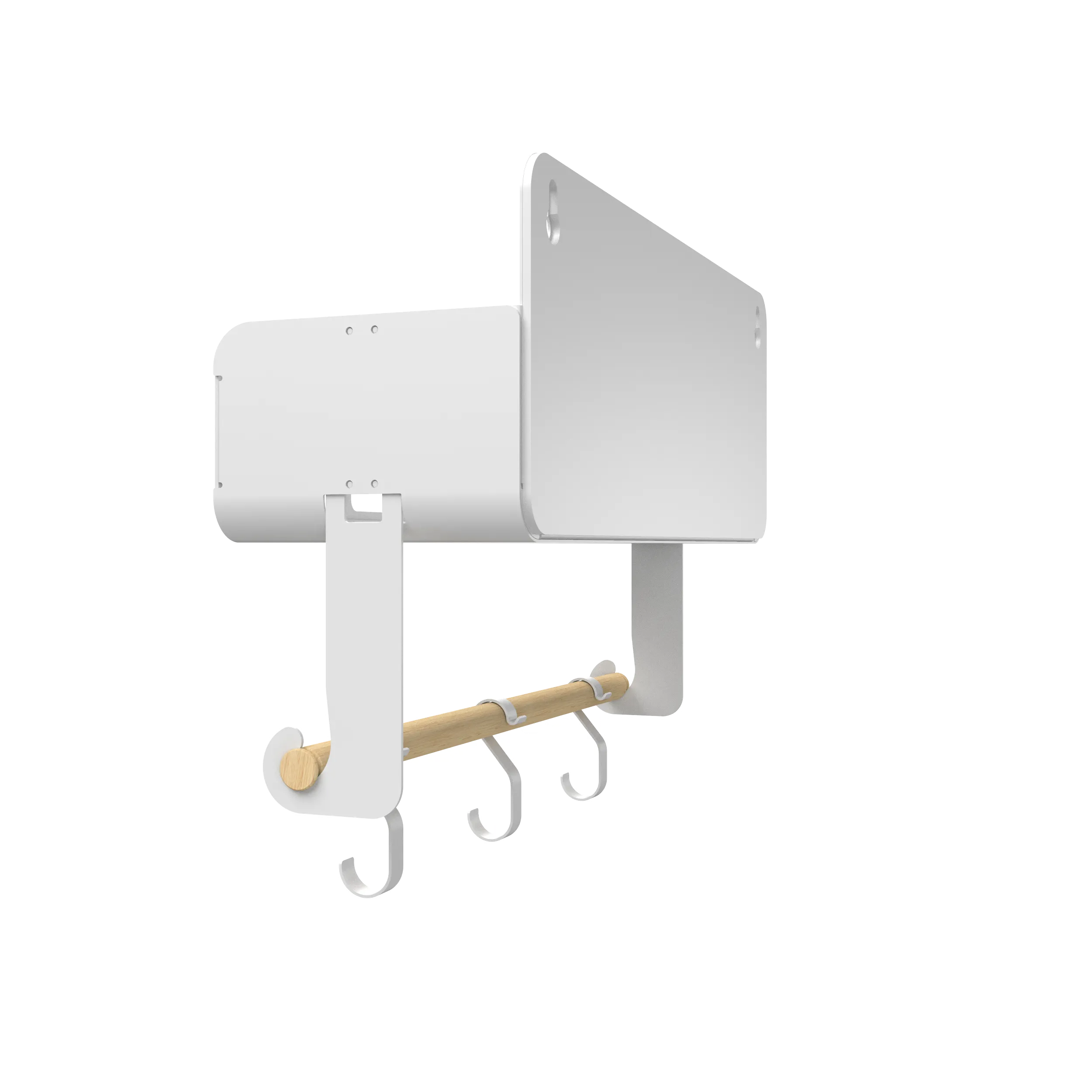 Hanging | Magnetic Rack System-Shelf With Brackets, White