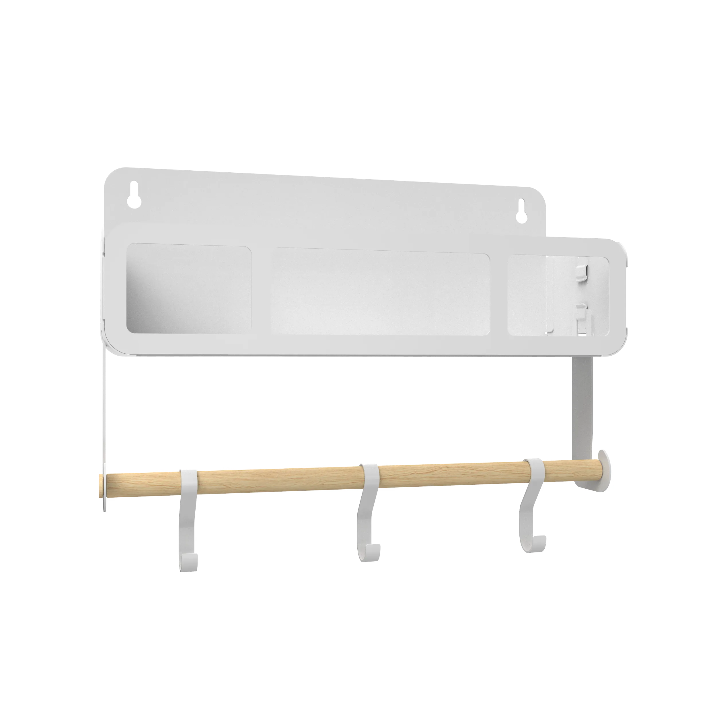 Hanging | Magnetic Rack System-Shelf With Brackets, White
