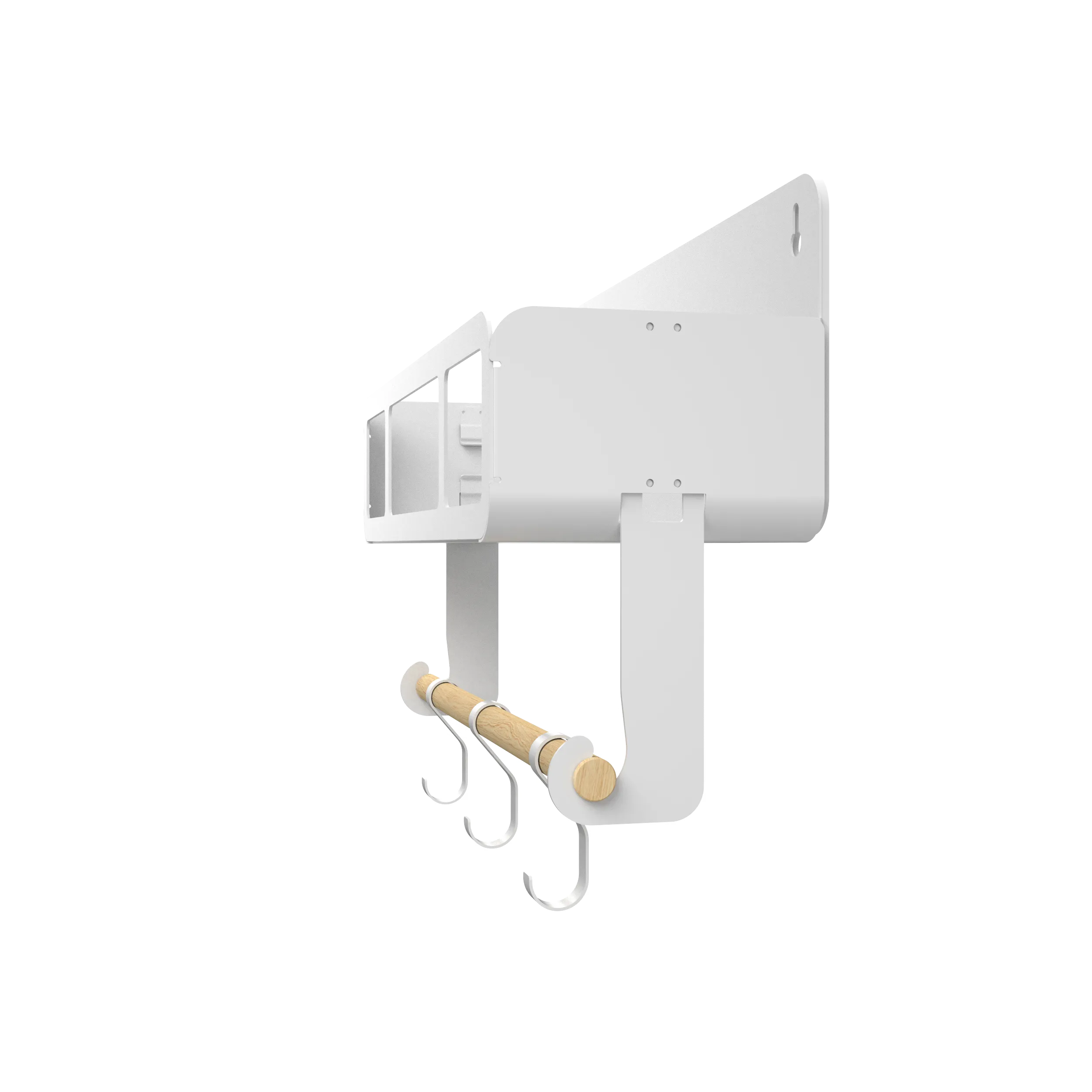Hanging | Magnetic Rack System-Shelf With Brackets, White