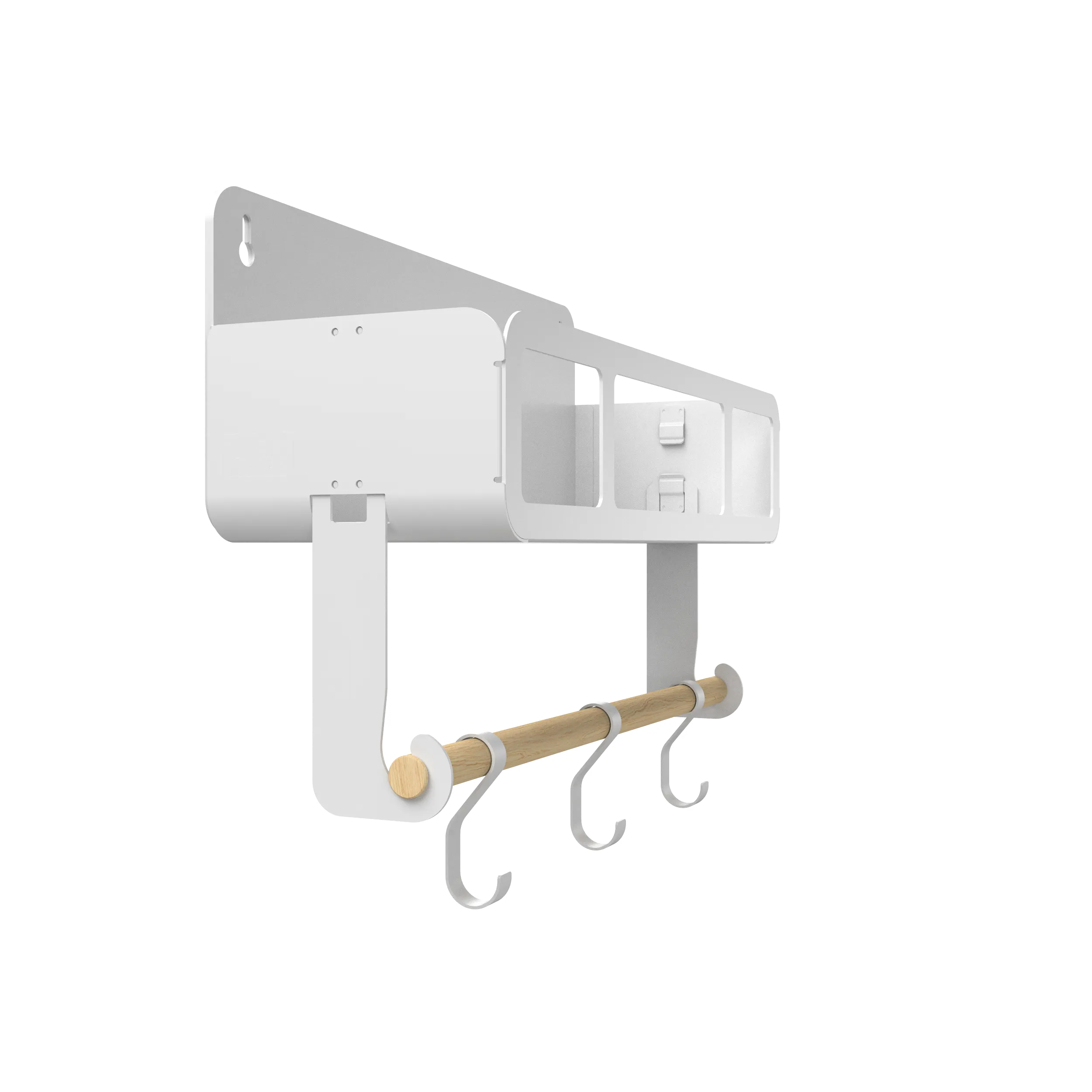 Hanging | Magnetic Rack System-Shelf With Brackets, White