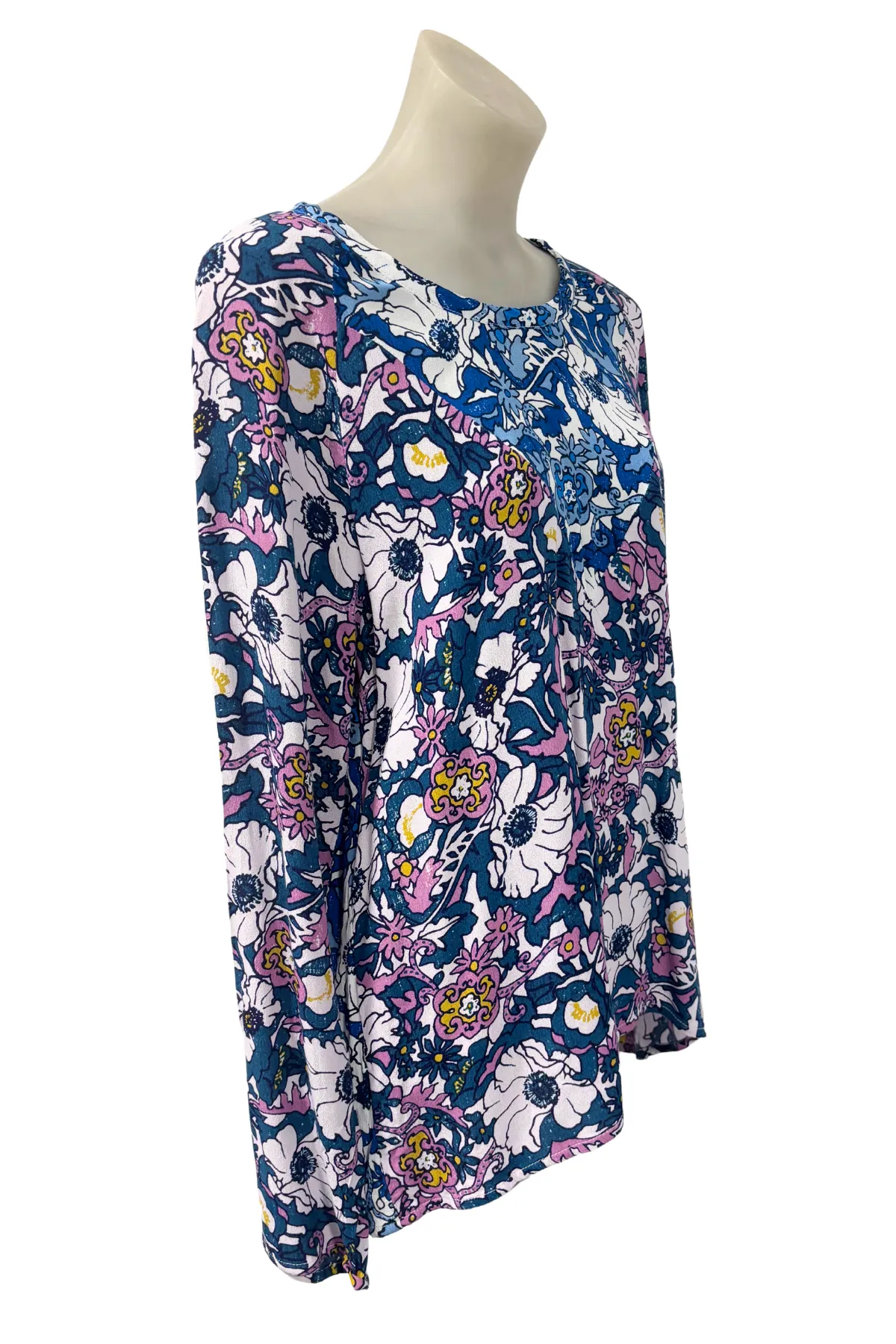 New Lands NZ made two tone floral blouse, 12